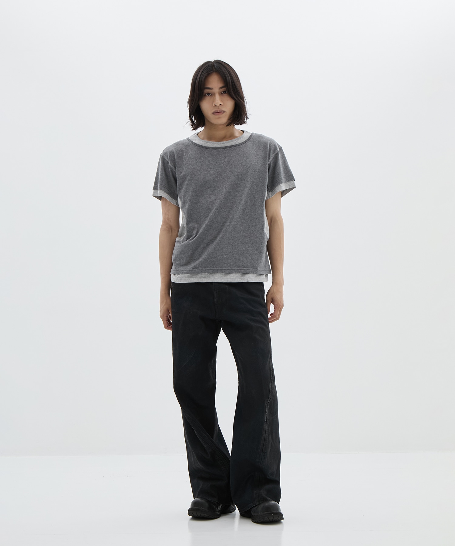 別注 LAYERD SHORT SLEEVE T-SHIRT NVRFRGT