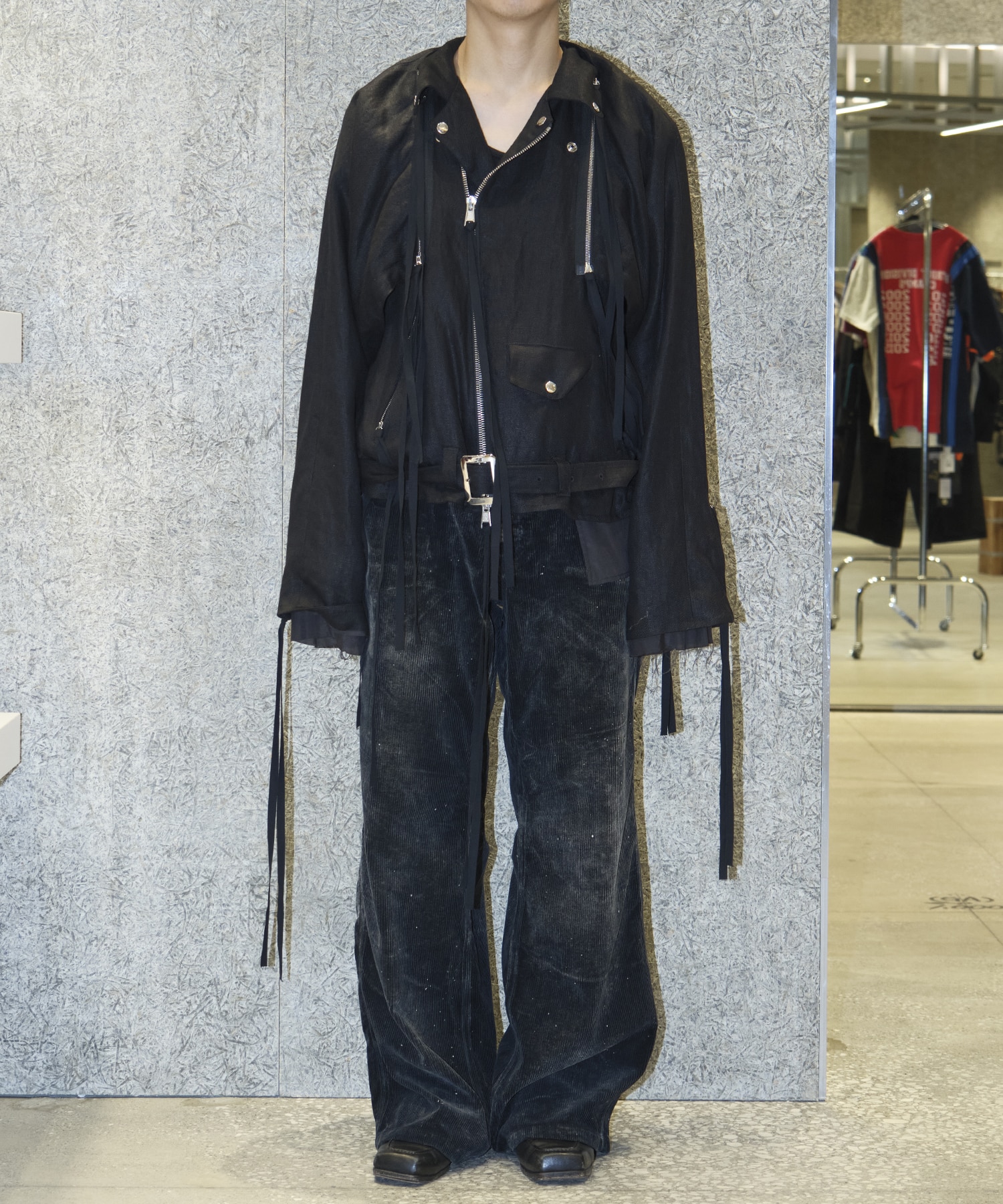 LINEN DOCKING RIDERS JACKET Midorikawa