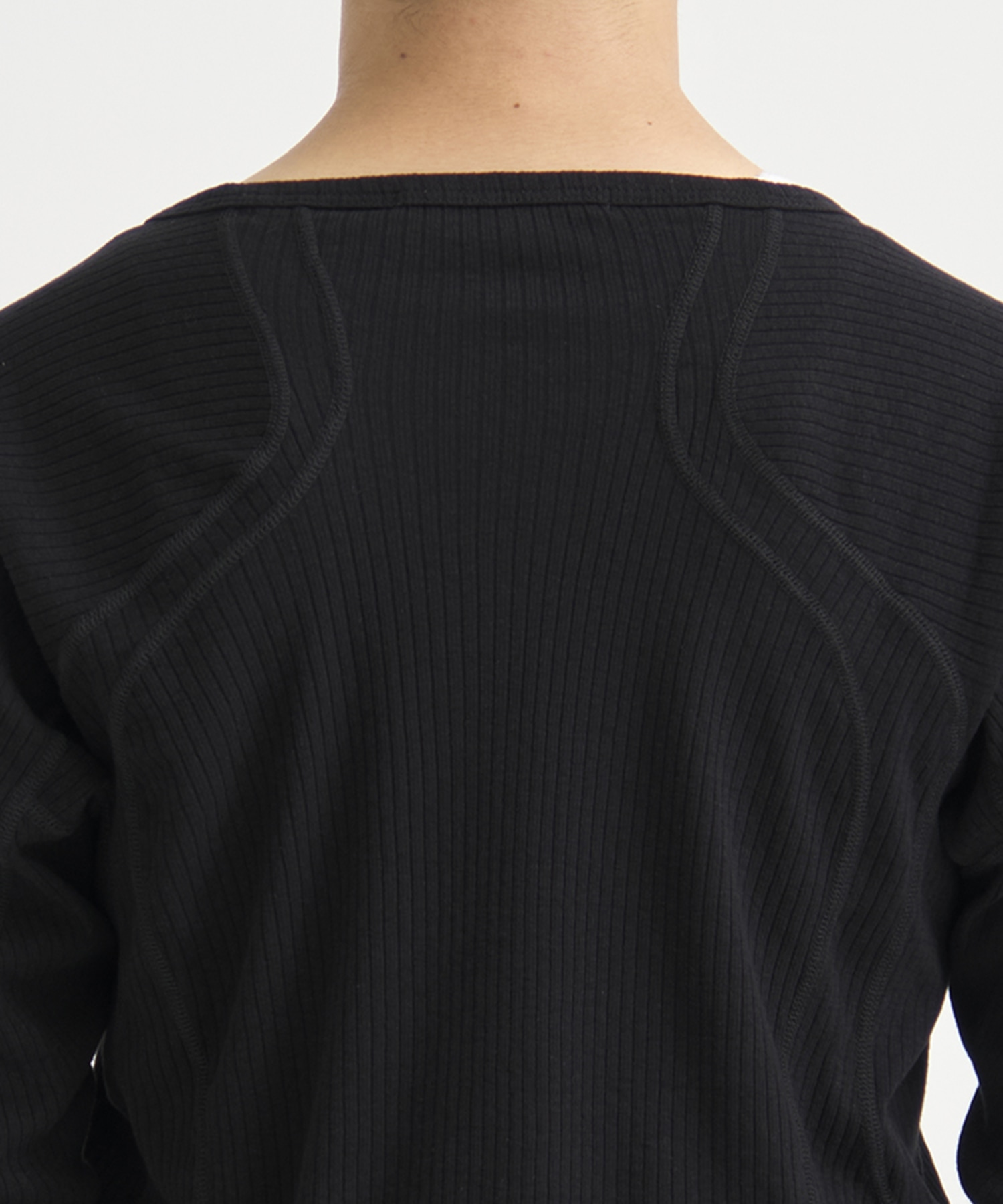 別注 HENLEY PANELED SWEATER NVRFRGT