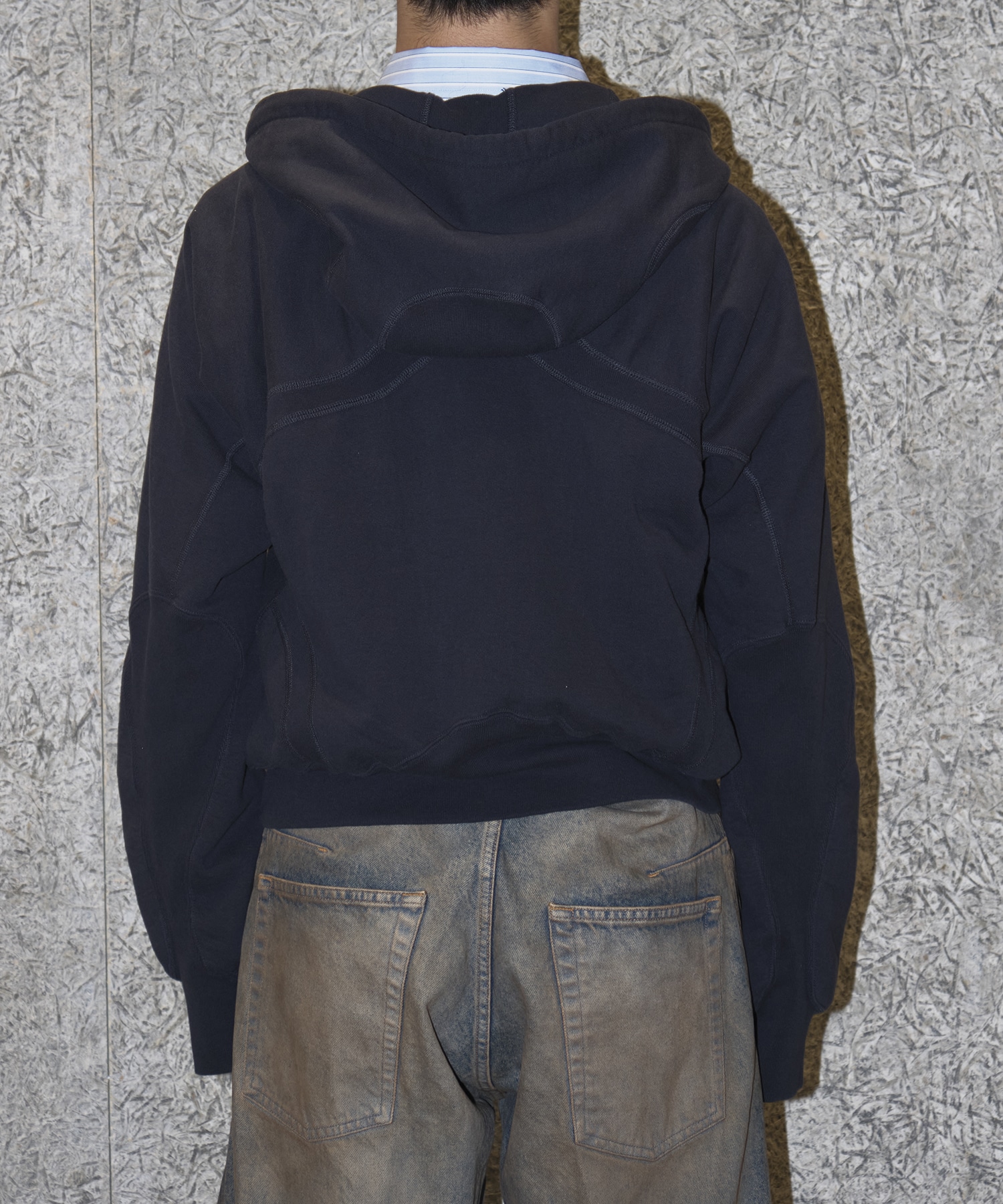 PANELLED ZIP UP HOODIE NVRFRGT