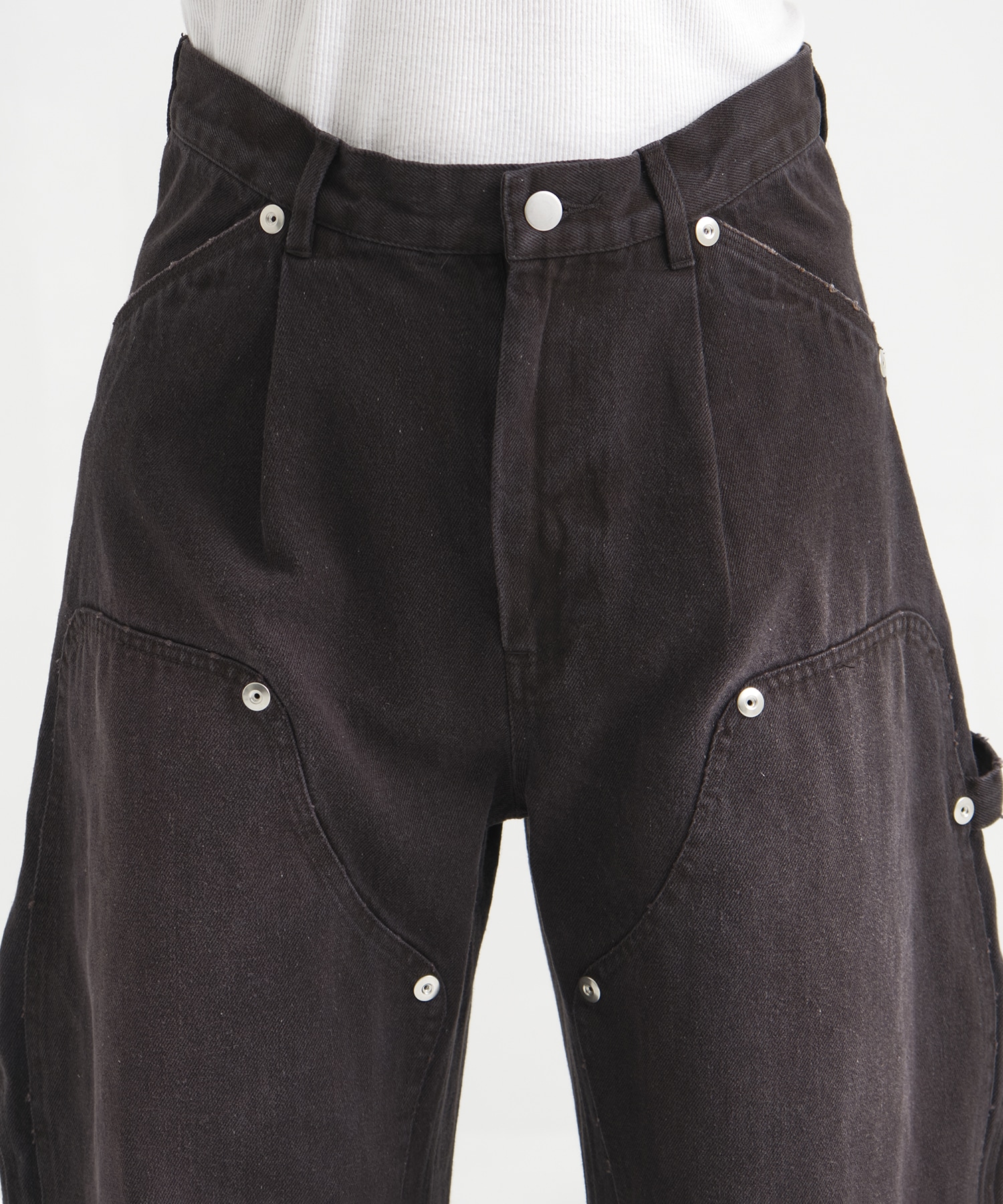 DUCK DOUBLE KNEE CURVED LEG PANTS CONZ