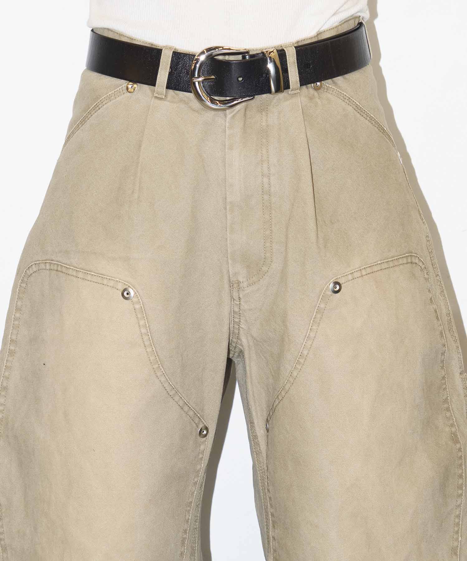 BASICKS×DUCK DOUBLE KNEE CURVED LEG PANTS CONZ