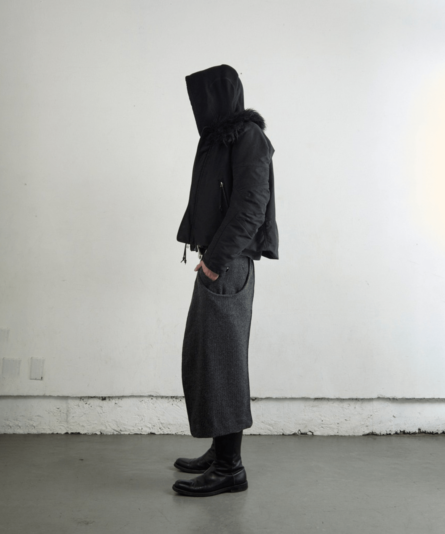 PADDED SHEARING COLLAR BIKER JACKET NVRFRGT