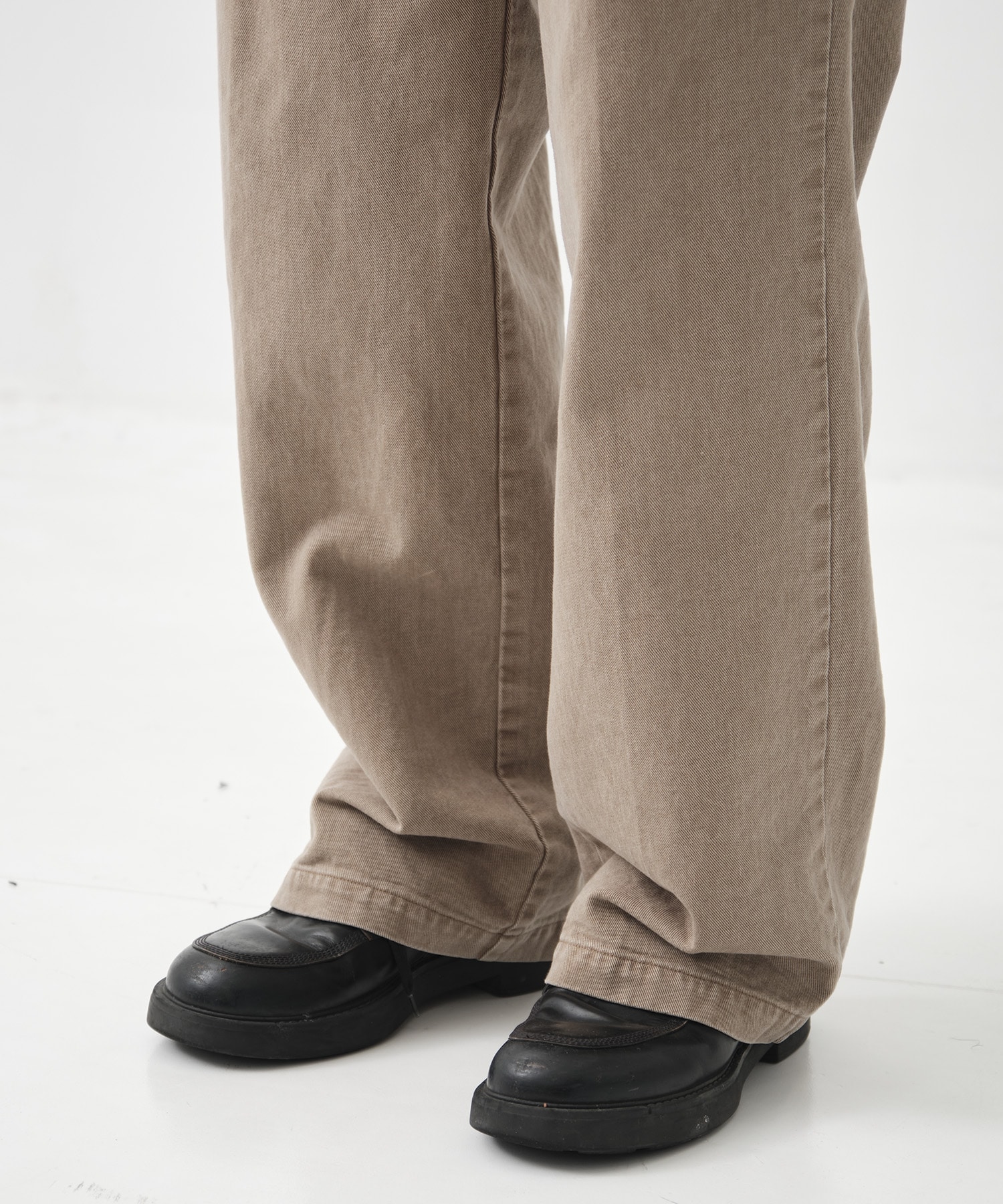 Color Denim Square Leg Easy Trousers 