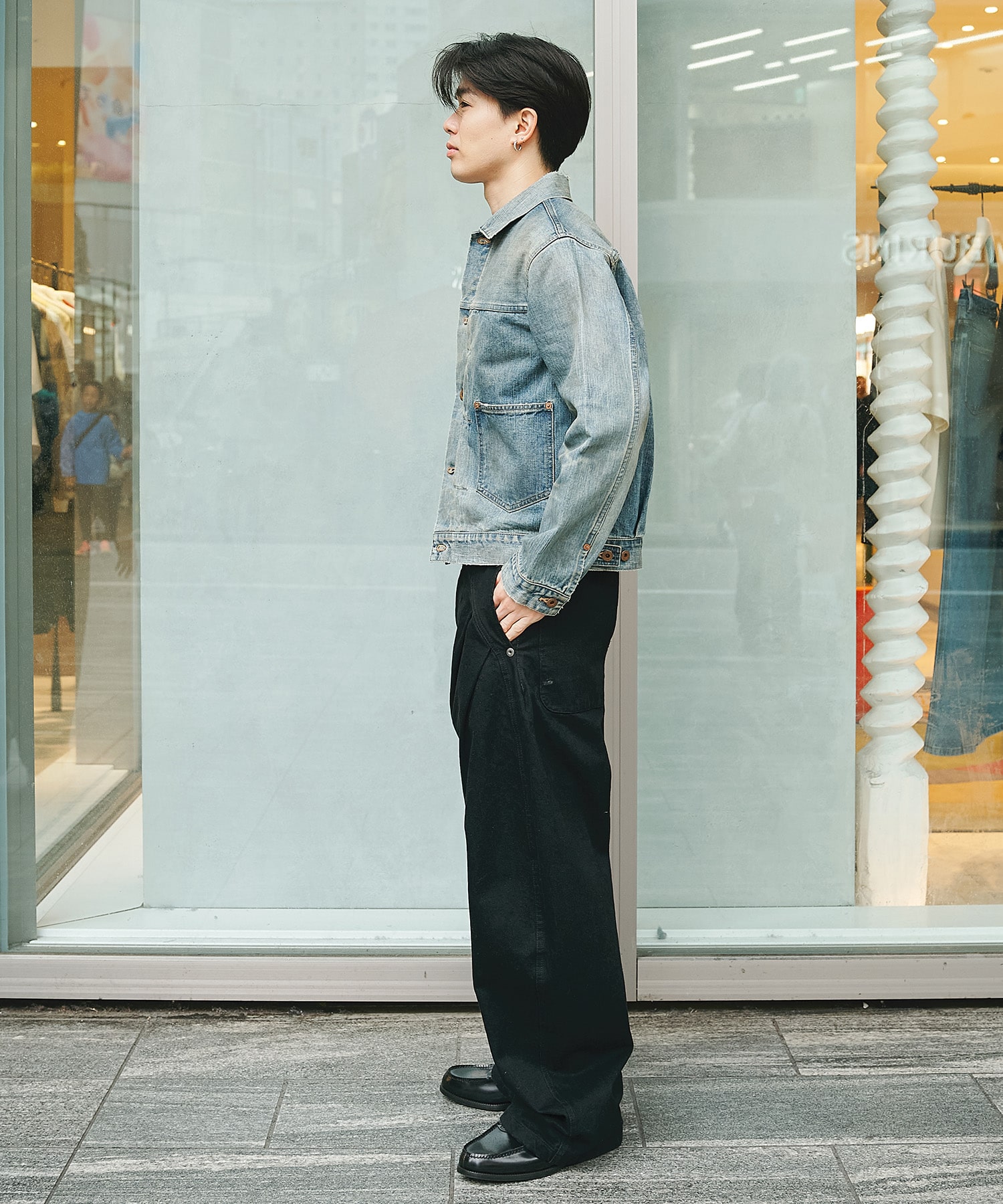 DISTRESED MODERN DENIM JACKET SUGARHILL