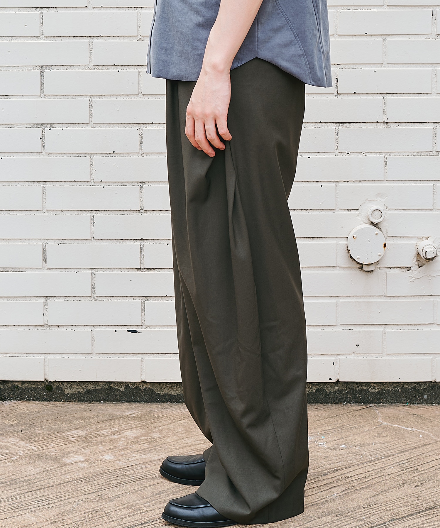 summer carve leg trousers super 110 CONZ