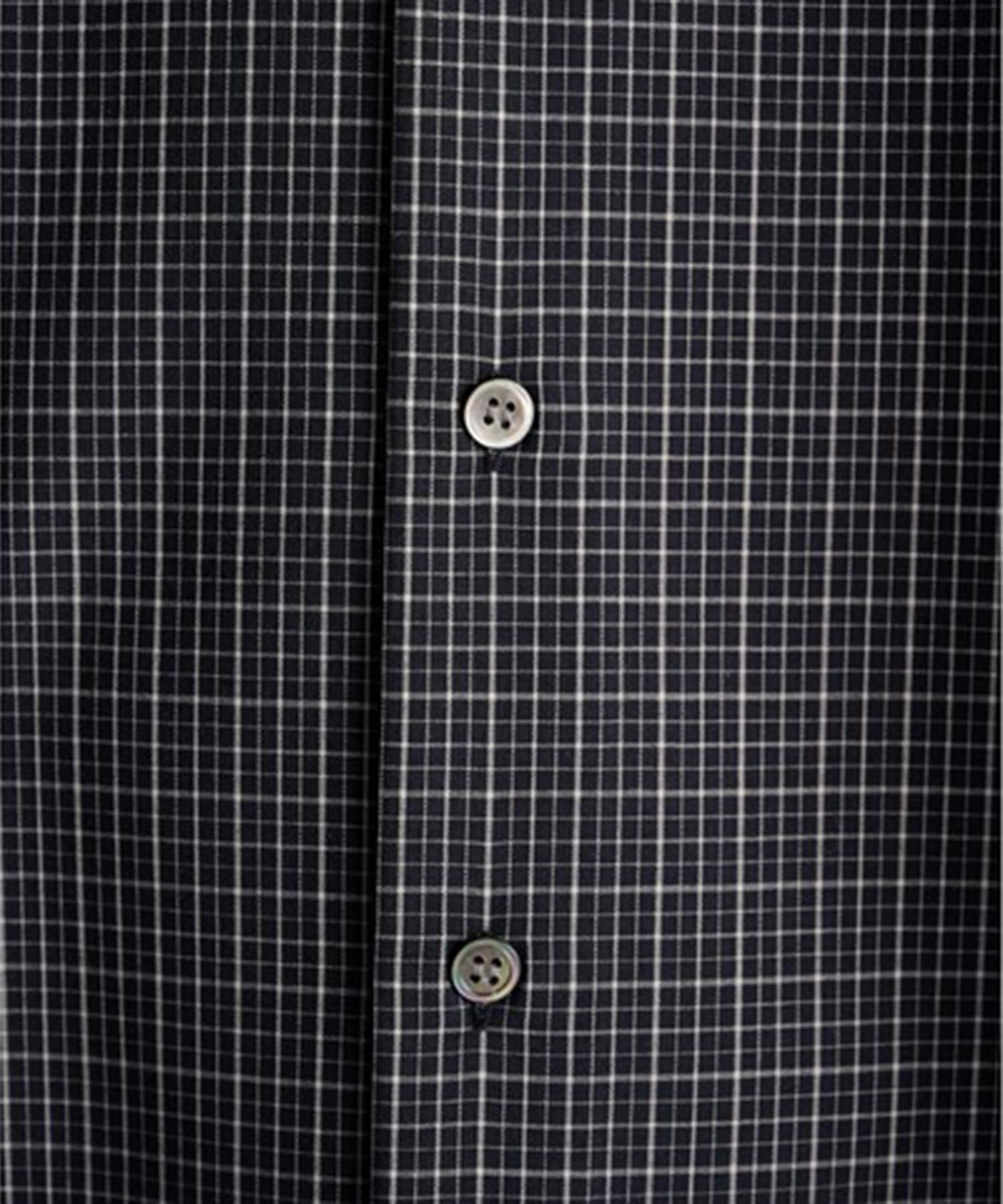 cropped open collar short sleeve shirt check CONZ