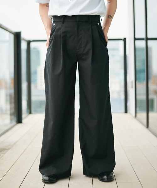 double pleated wide leg trousers CONZ