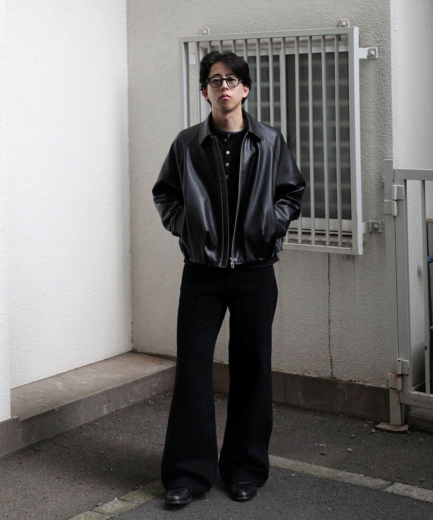 balloon blouson vintage faux leather CONZ