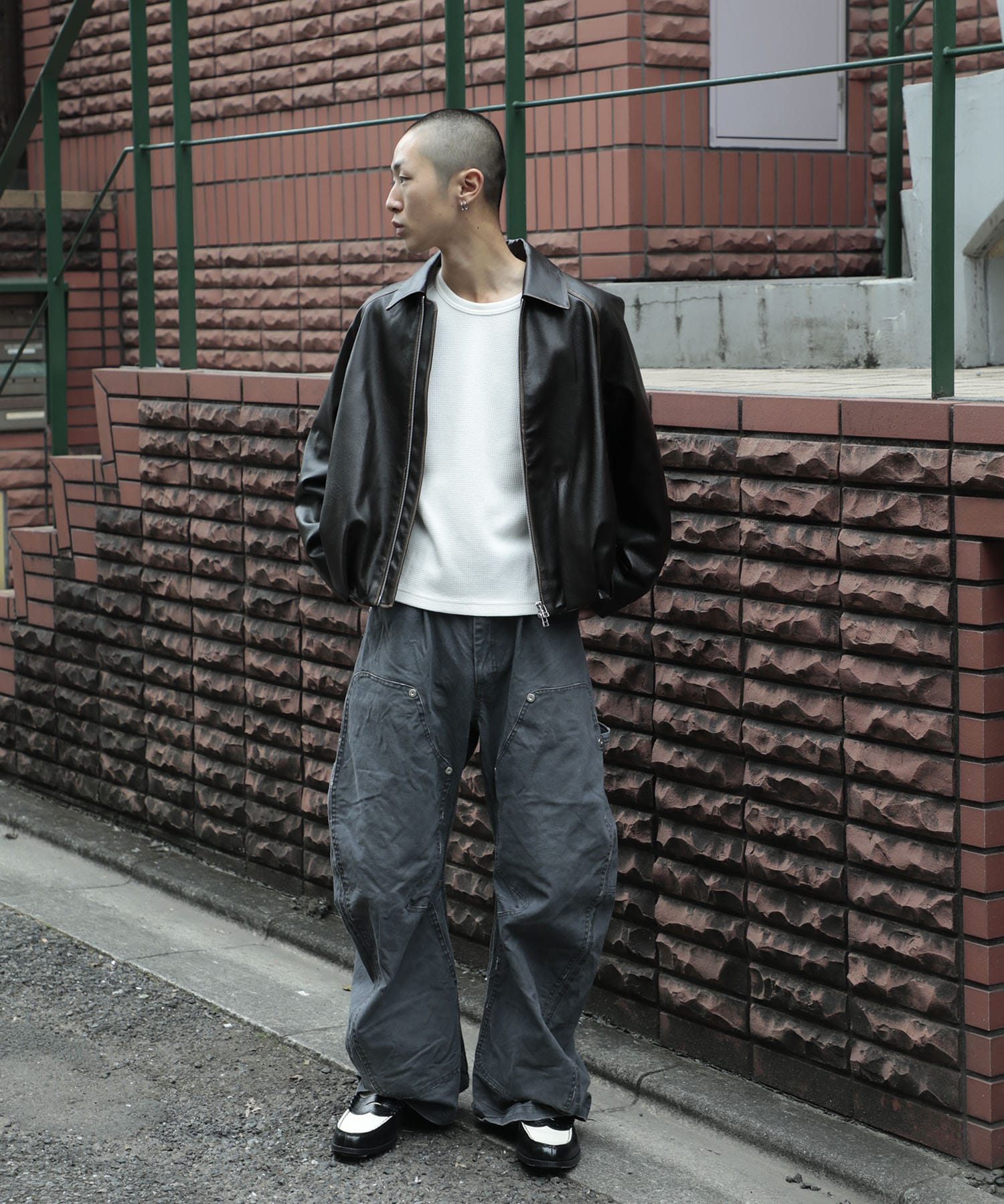 balloon blouson vintage faux leather CONZ