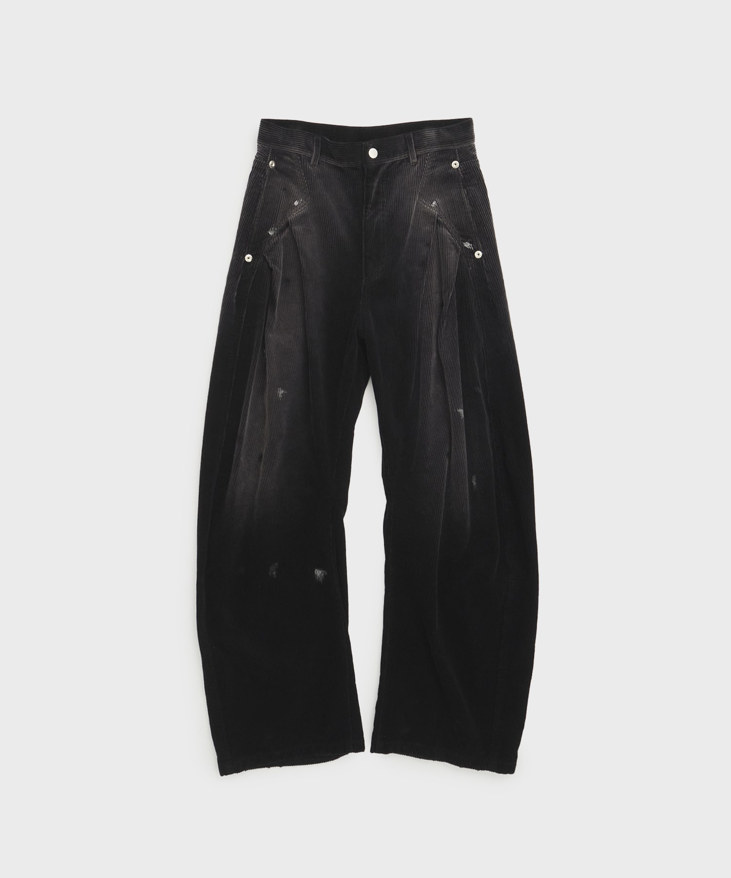 CORDUROY BLAST PAINT CURVED LEG PANTS CONZ