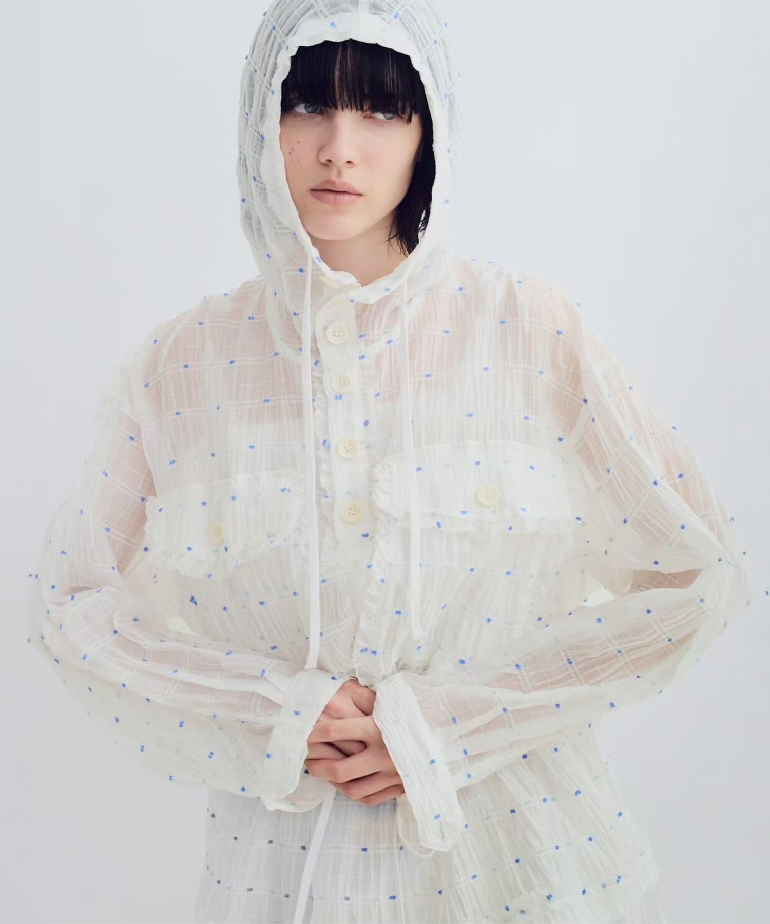 Original jacquard anorak hoodie naokitomizuka