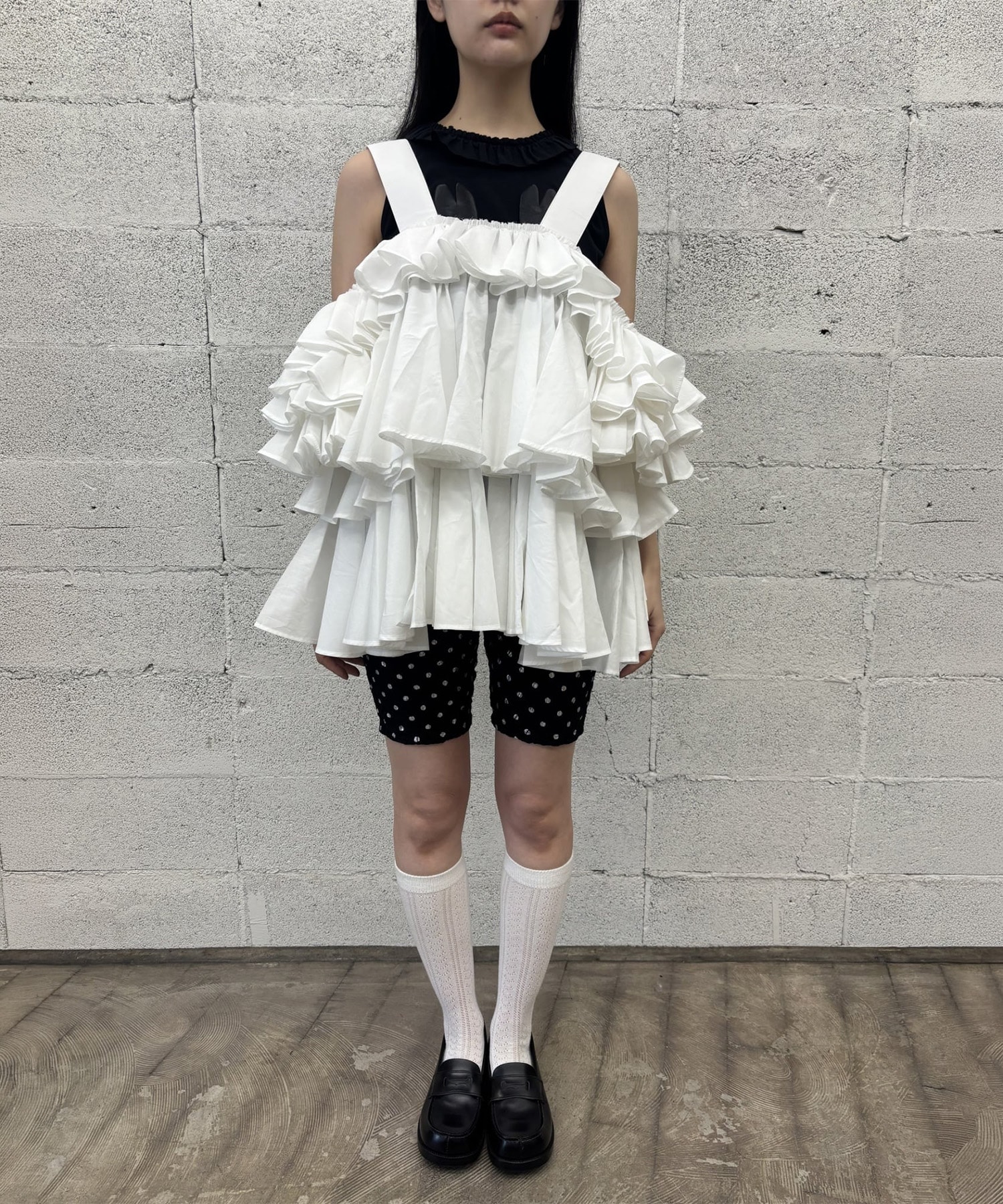 Polka dot print cycling shorts naokitomizuka