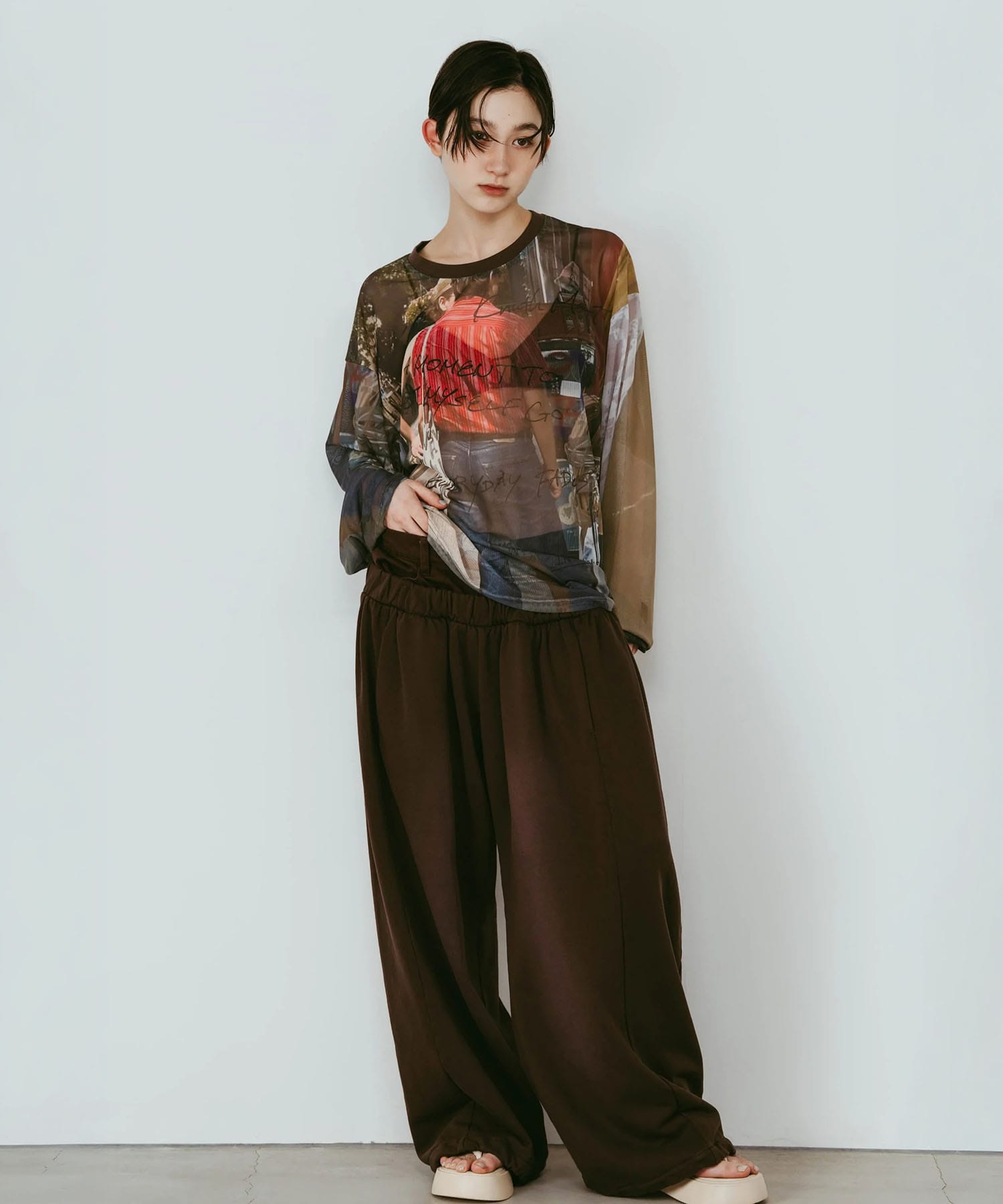 oji sheer long-sleeve tee(unisex) Knuth Marf