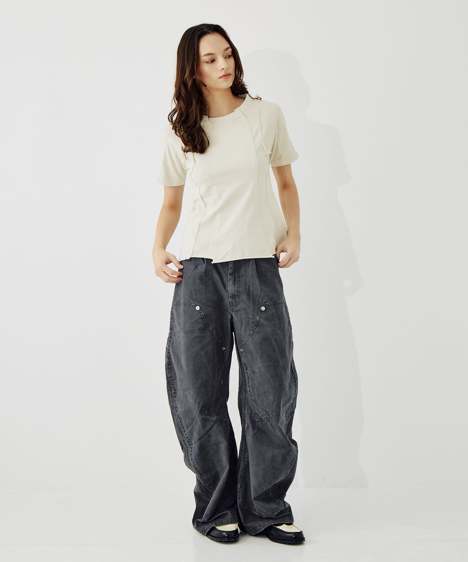 cut out slim T-shirt CONZ