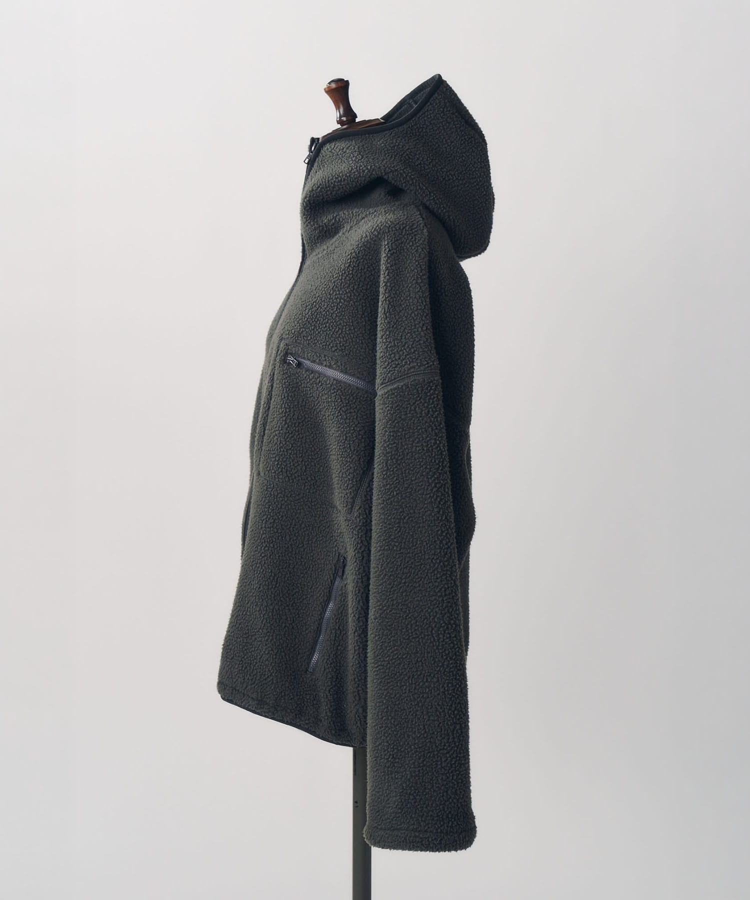 curved zip boa hoodie(unisex) Knuth Marf