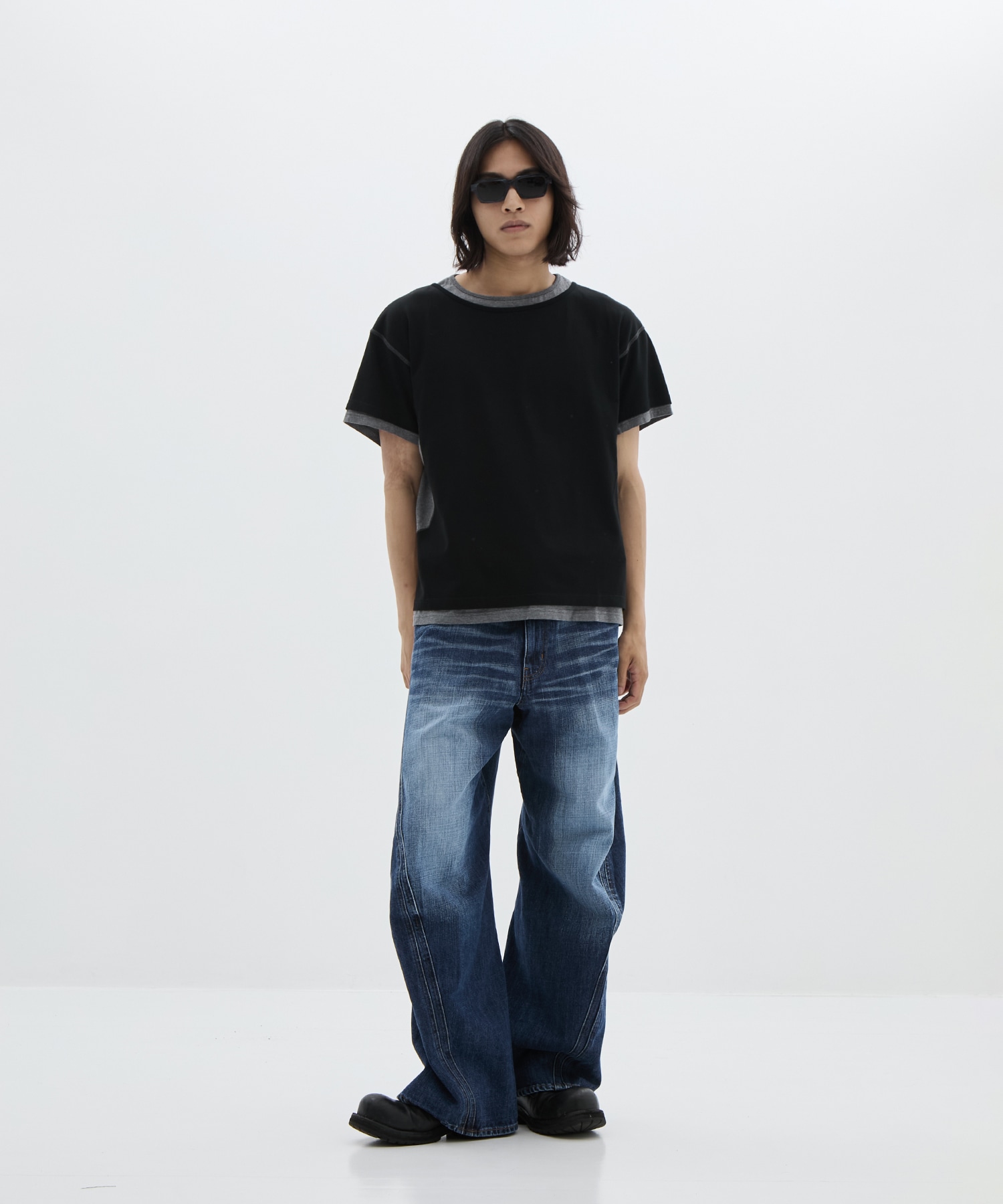 別注 LAYERD SHORT SLEEVE T-SHIRT NVRFRGT