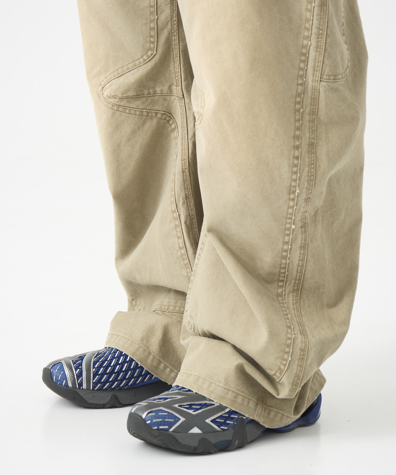 DUCK DOUBLE KNEE CURVED LEG PANTS CONZ