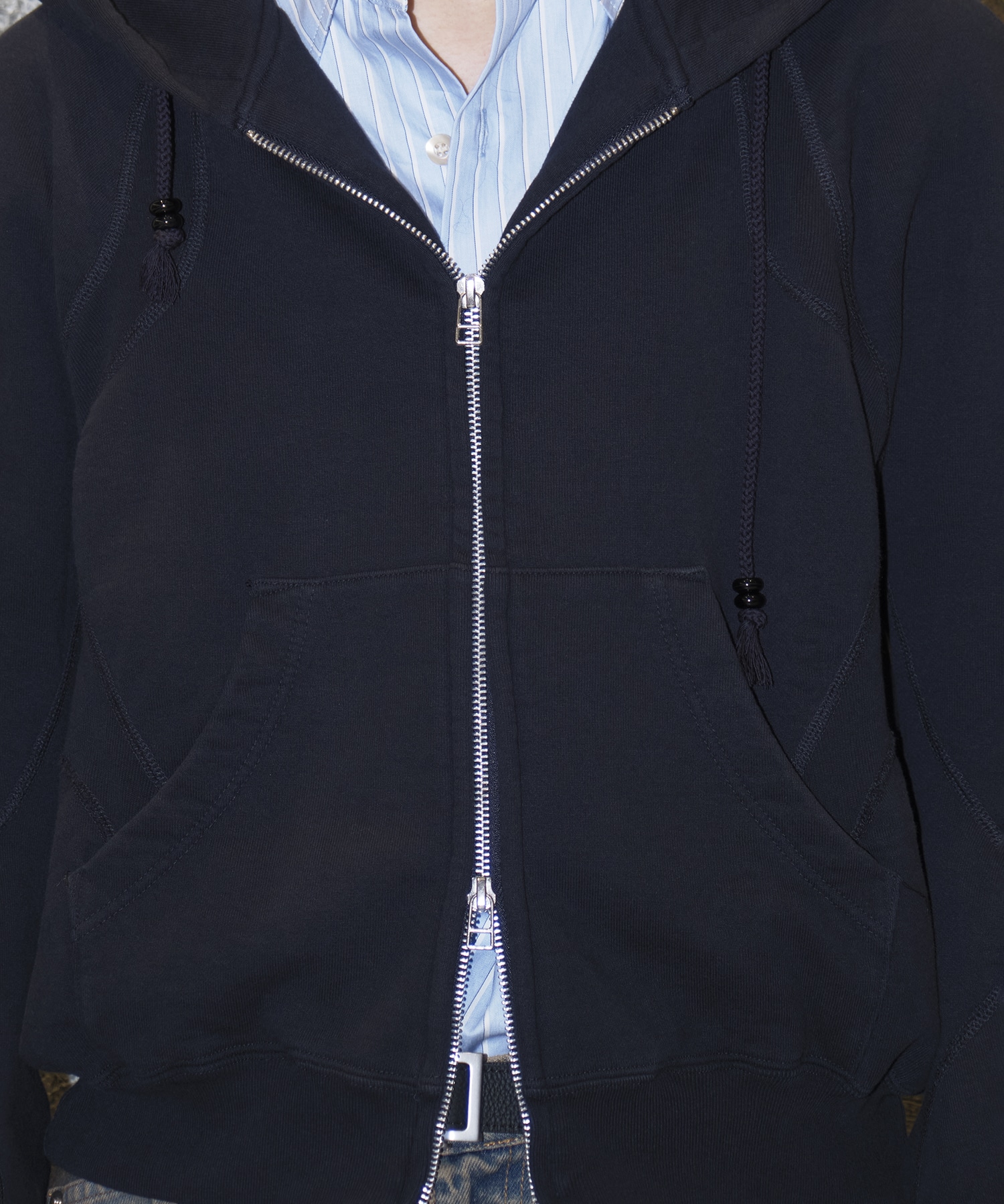 PANELLED ZIP UP HOODIE NVRFRGT