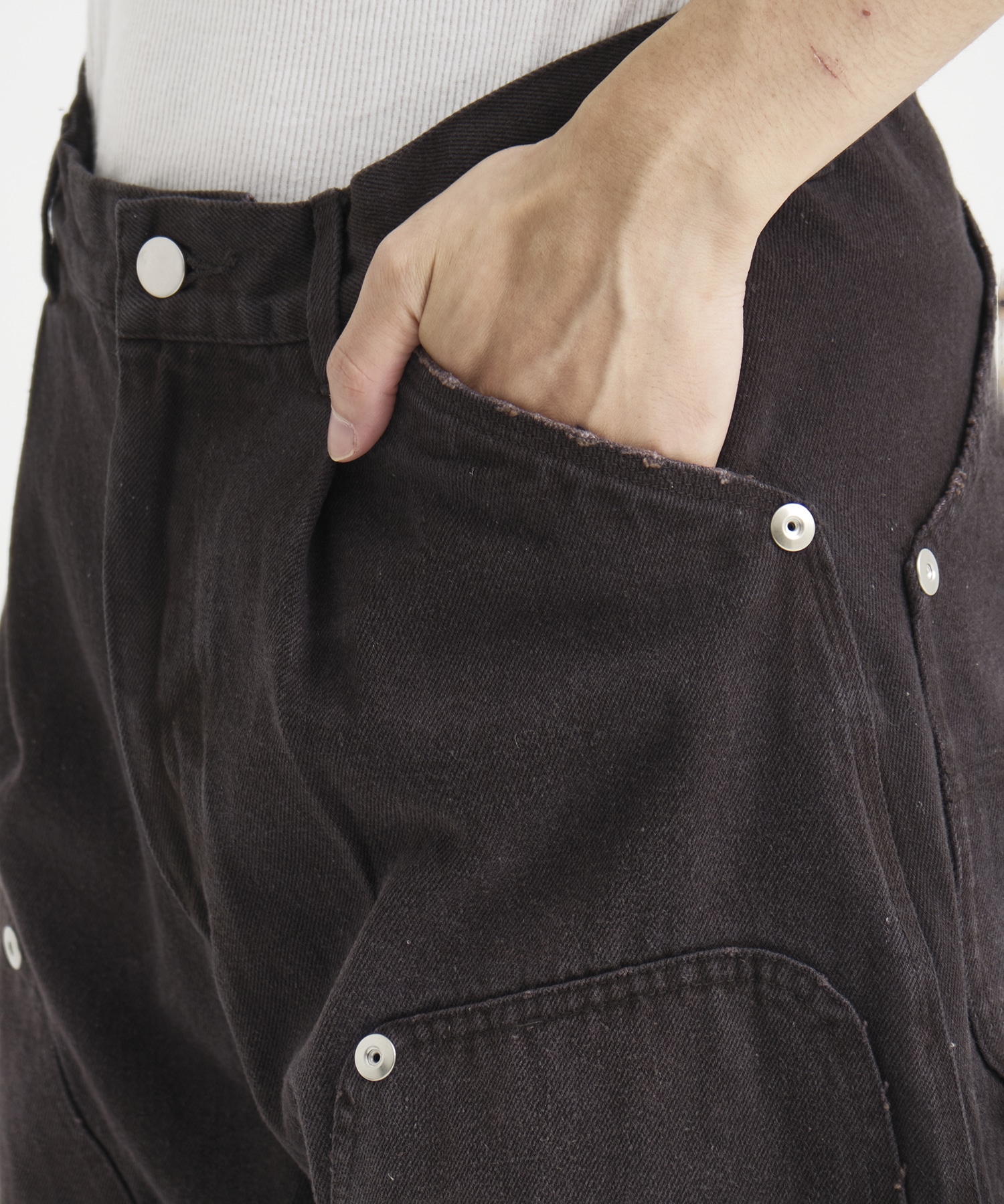 DUCK DOUBLE KNEE CURVED LEG PANTS CONZ