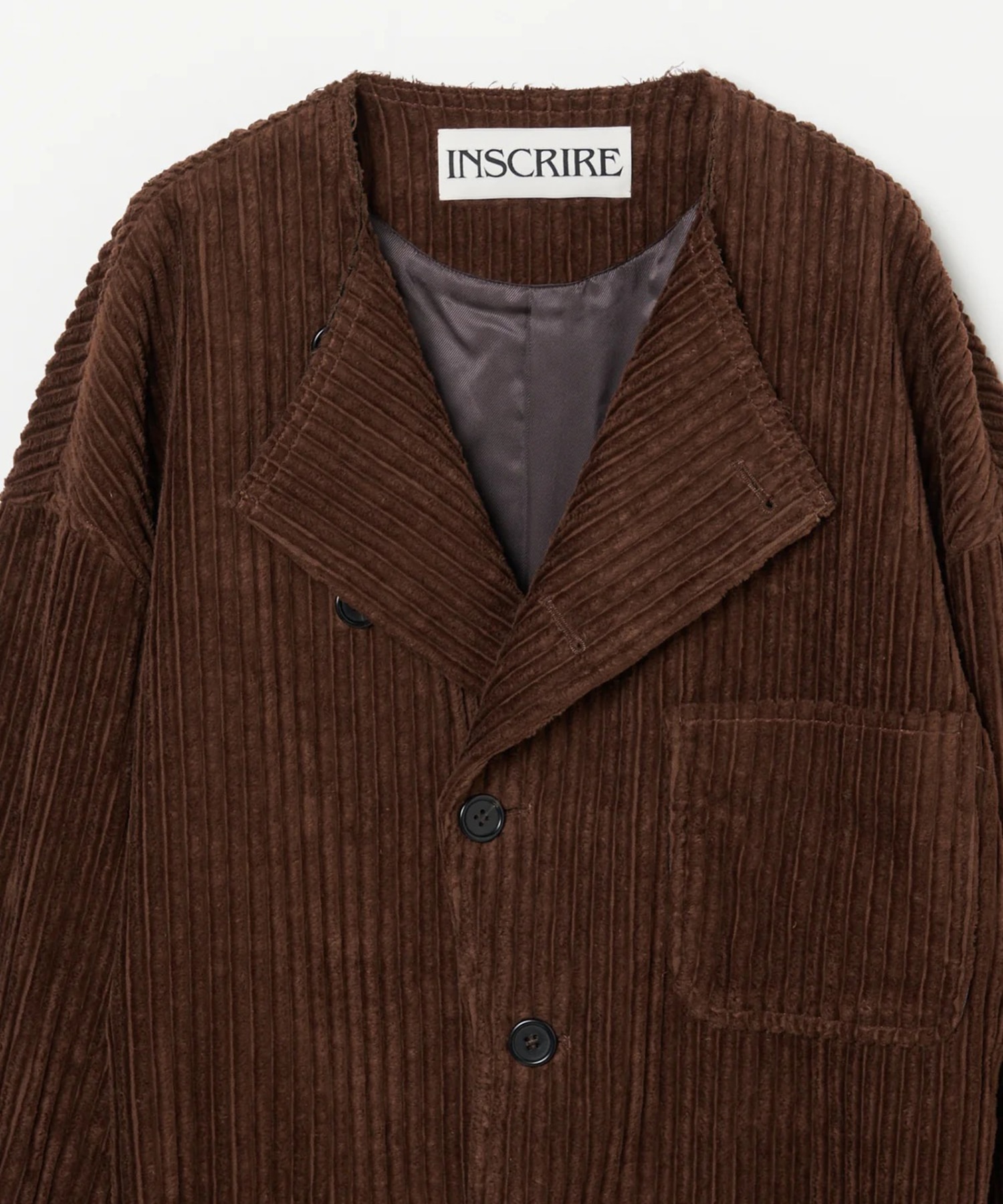 Corduroy Collarless Jacket INSCRIRE
