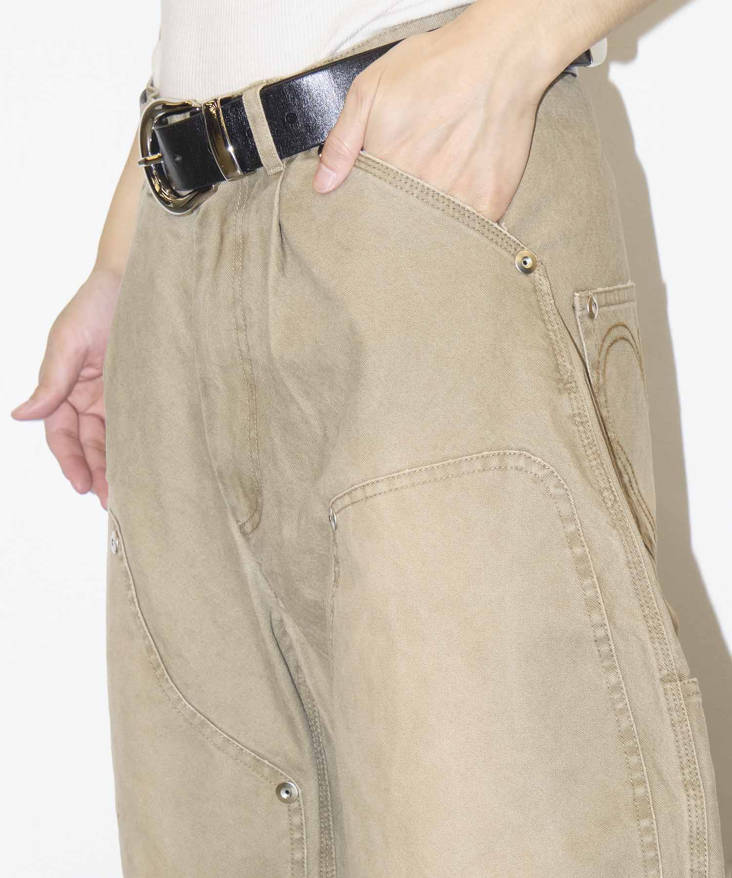 BASICKS×DUCK DOUBLE KNEE CURVED LEG PANTS CONZ