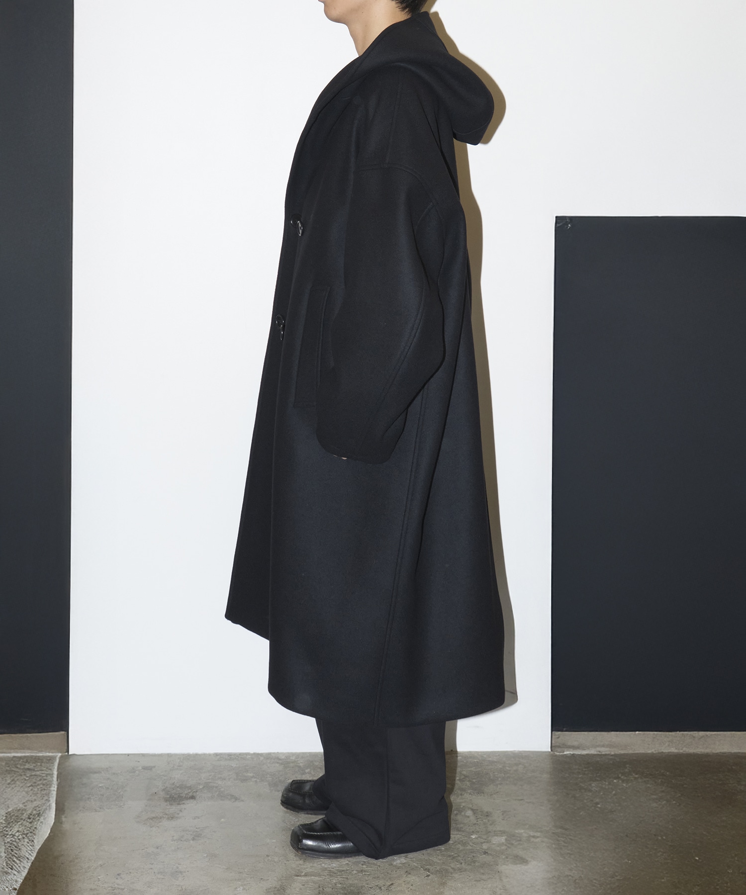 Wool Melton Double Breasted Jedi Coat COOTIE PRODUCTIONS