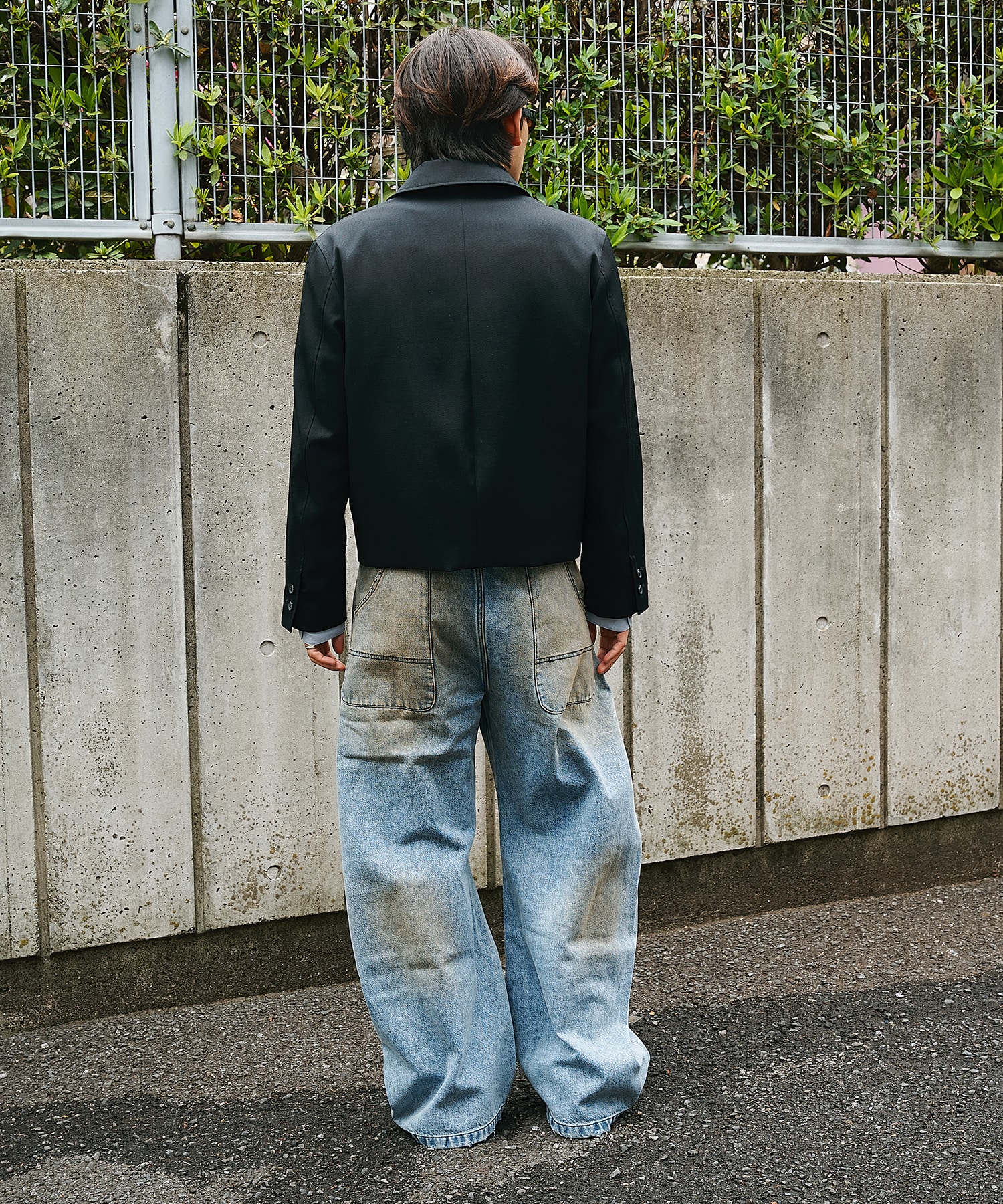 distressed curve denim CONZ