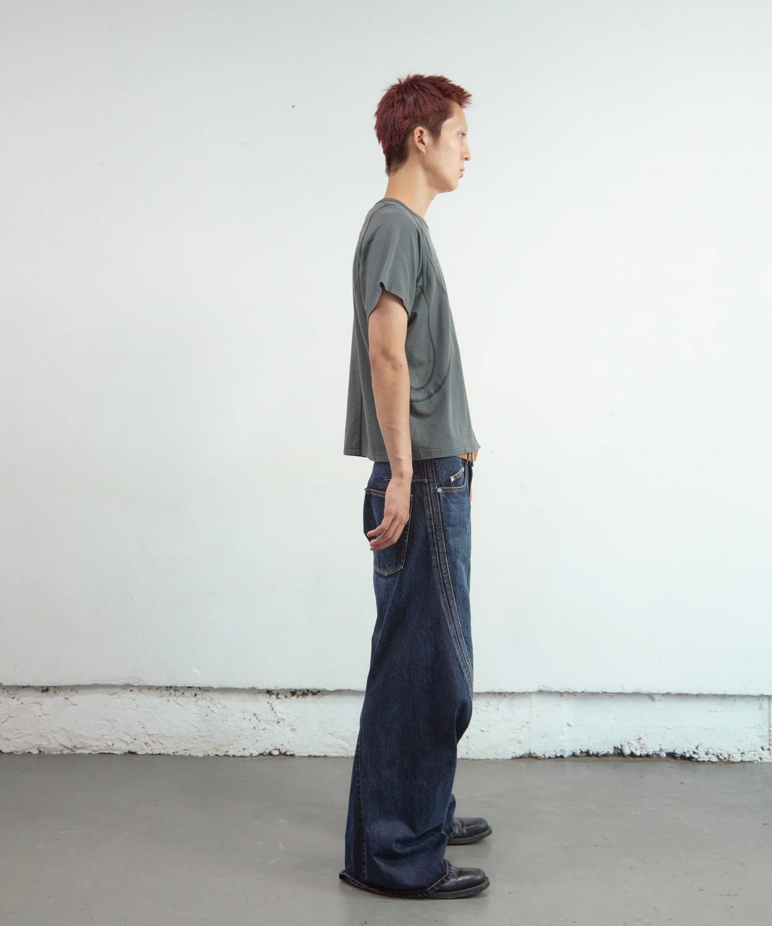 3D TWISTED WIDE LEG JEANS NVRFRGT