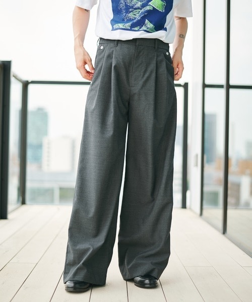 double pleated wide leg trousers CONZ