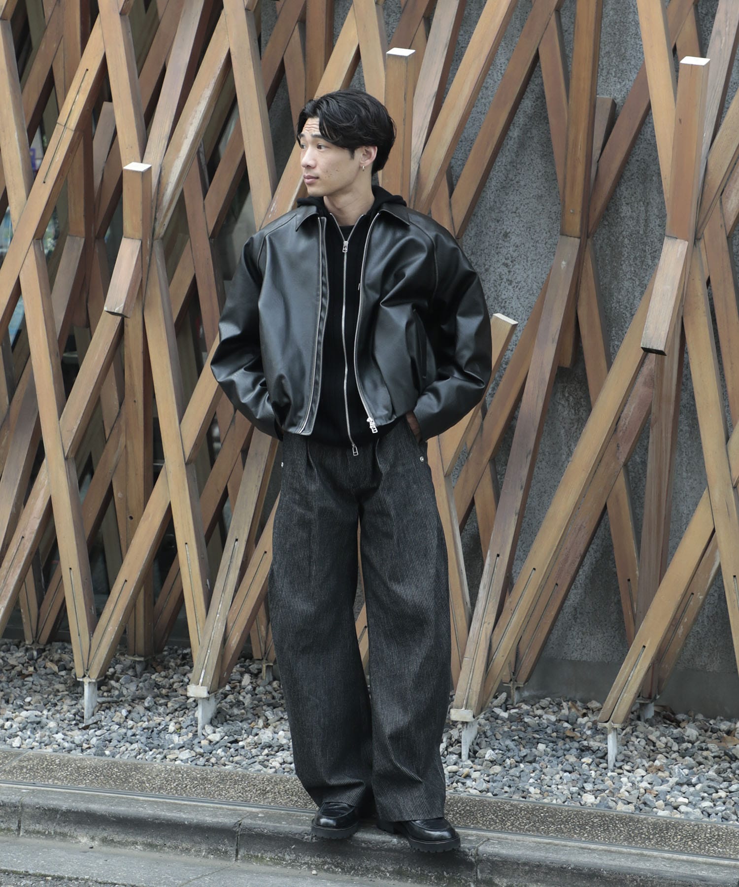 balloon blouson vintage faux leather CONZ