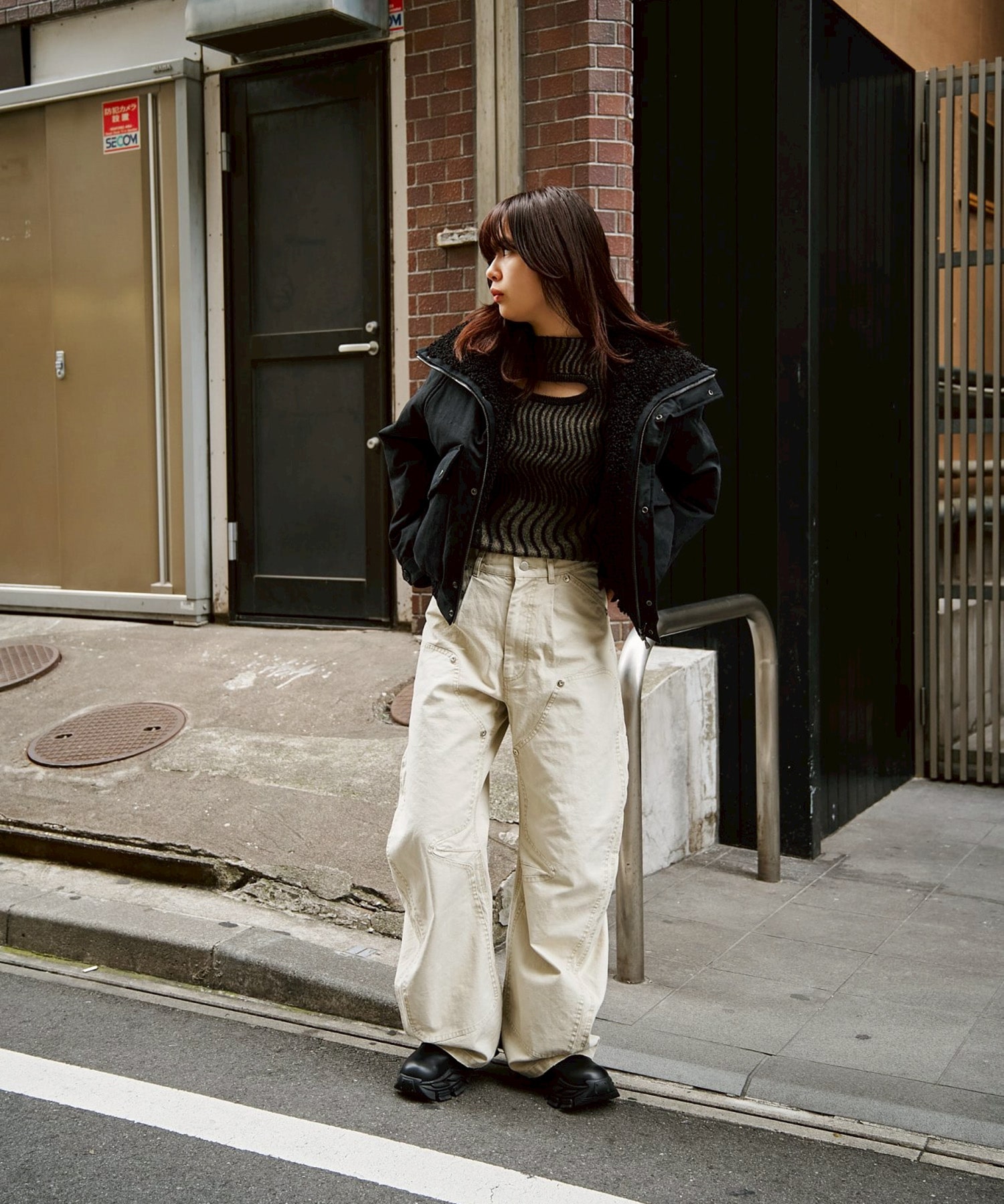 BASICKS×DUCK DOUBLE KNEE CURVED LEG PANTS BASICKS