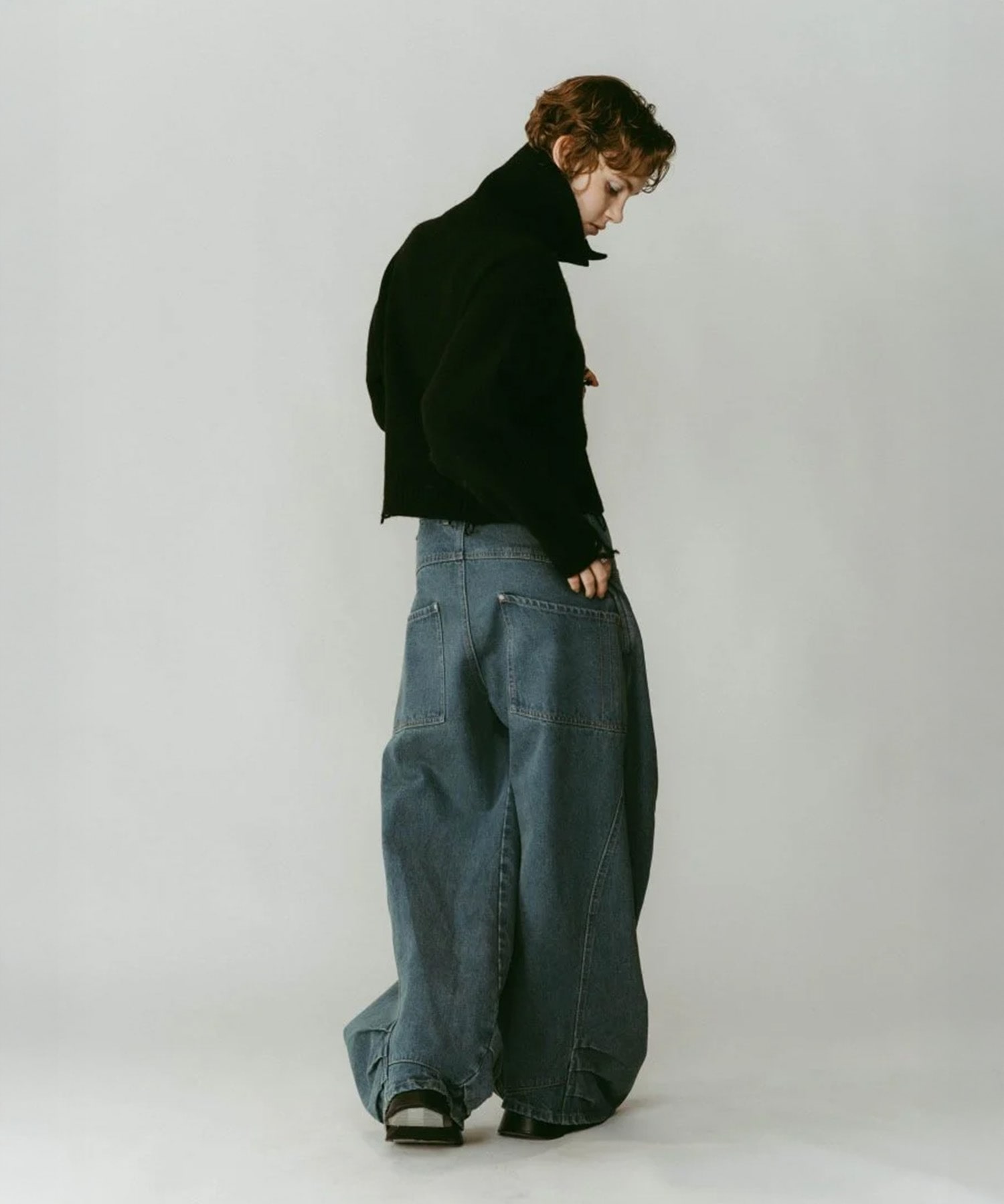 tuck design denim pants Knuth Marf