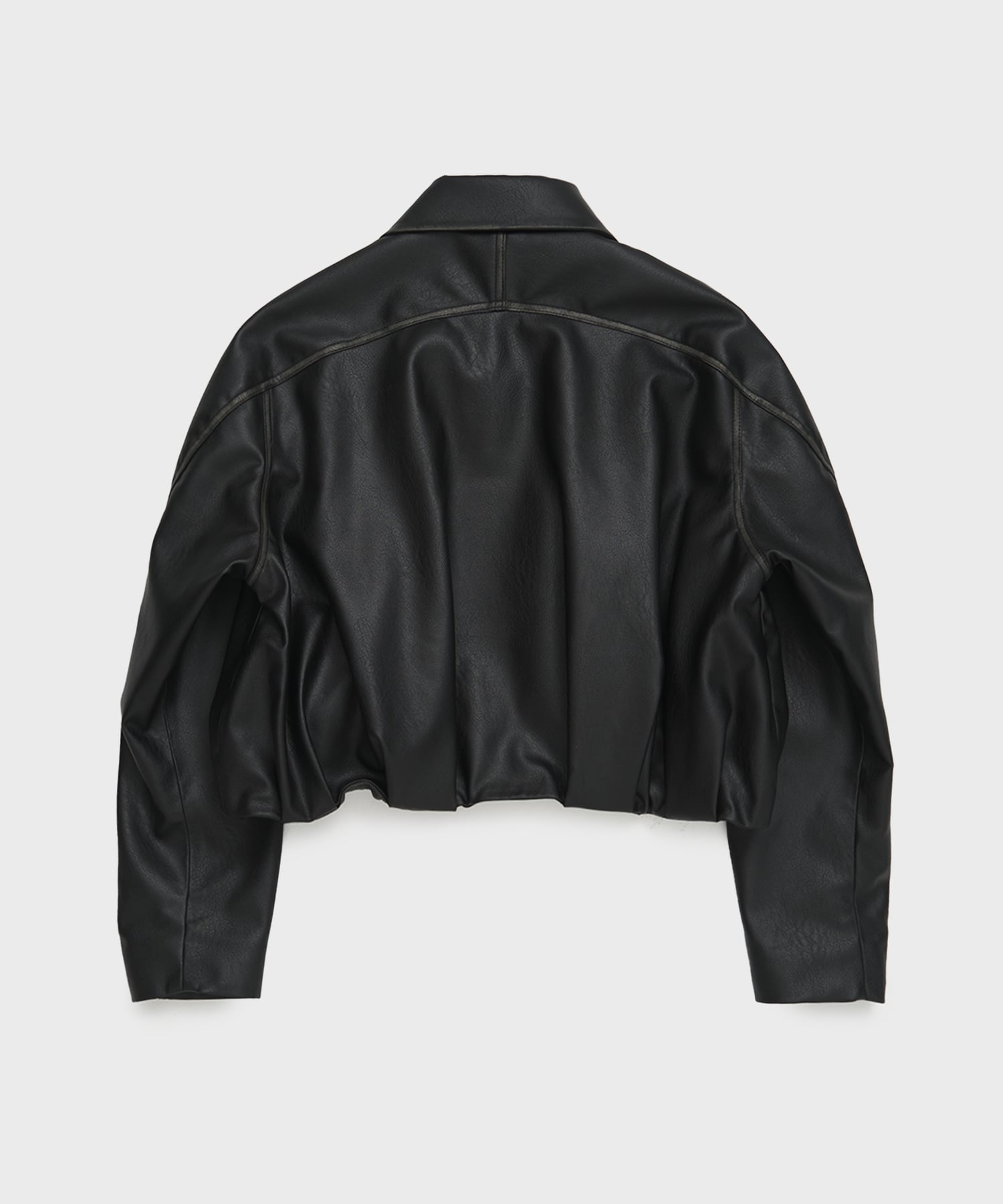 BALLOON LEATHER ZIP UP JACKET CONZ