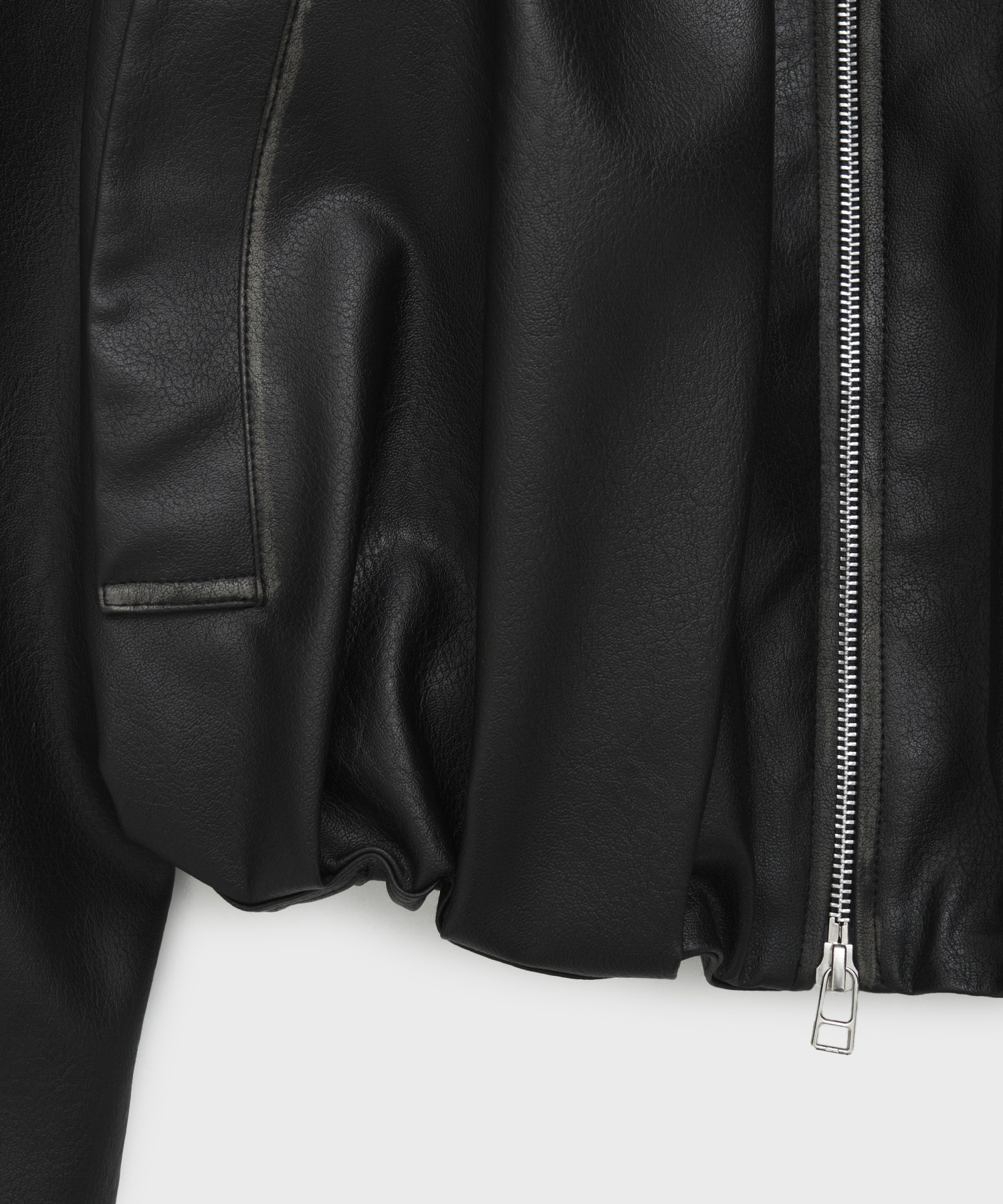 BALLOON LEATHER ZIP UP JACKET CONZ