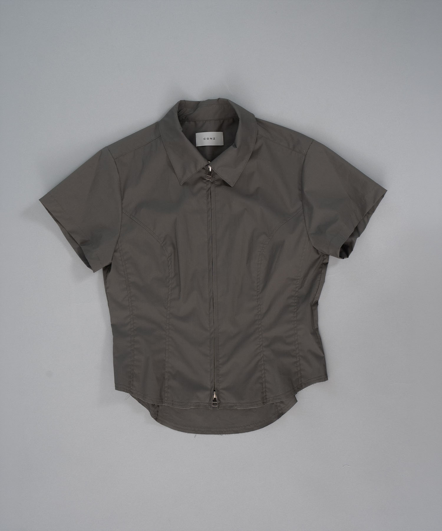 fitted zip up shirt short sleeve CONZ