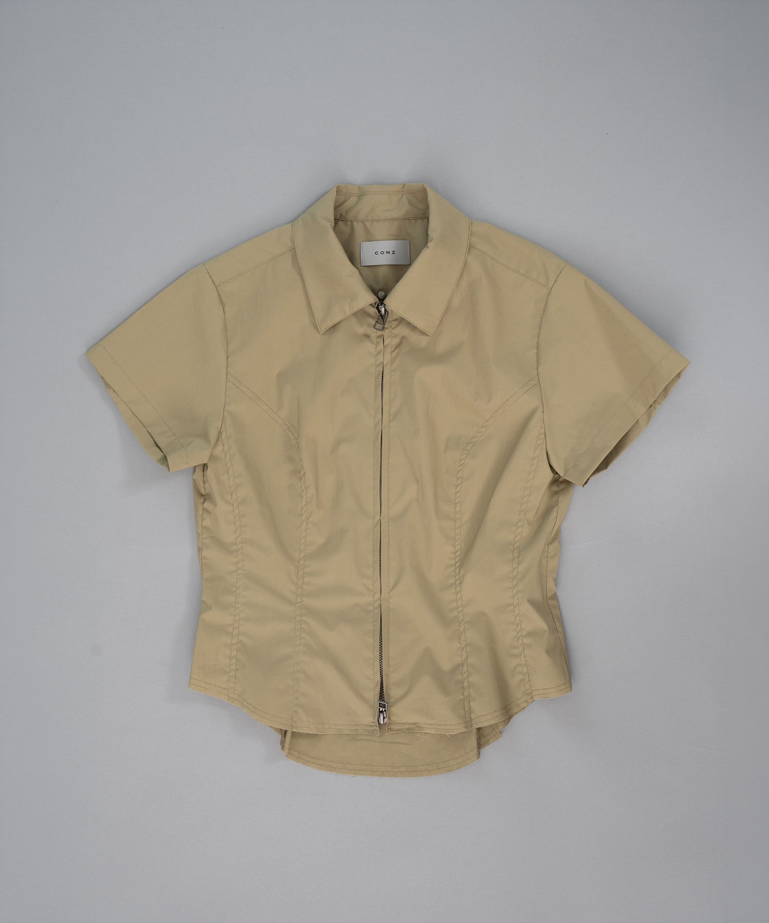 fitted zip up shirt short sleeve CONZ