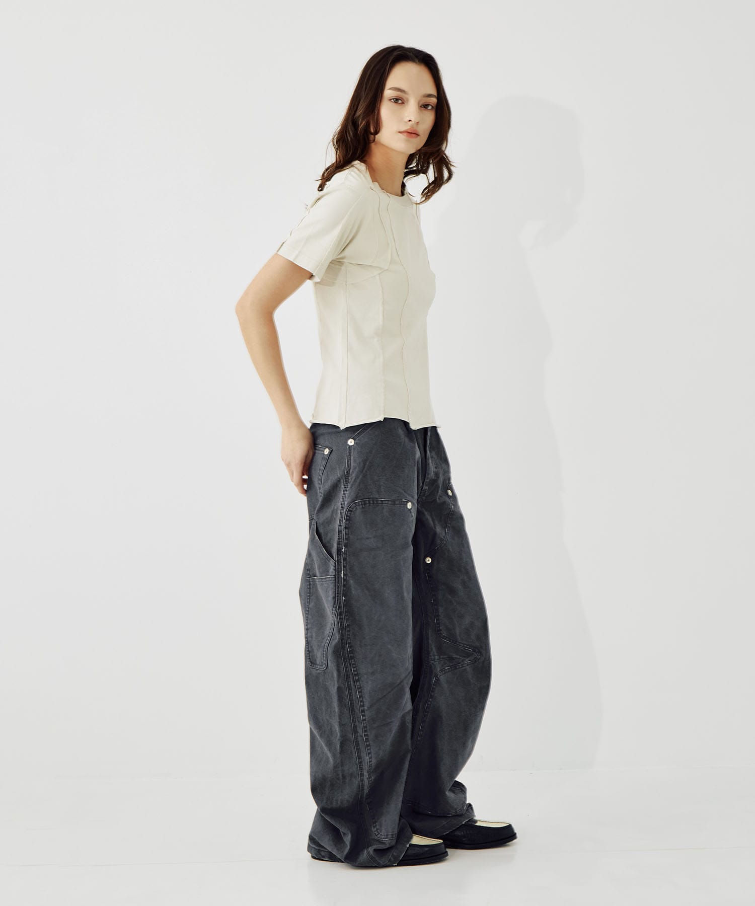 cut out slim T-shirt CONZ