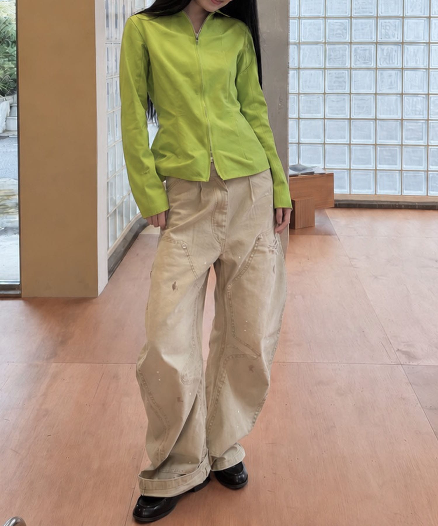 KOWGA×duck double knee curved pants CONZ