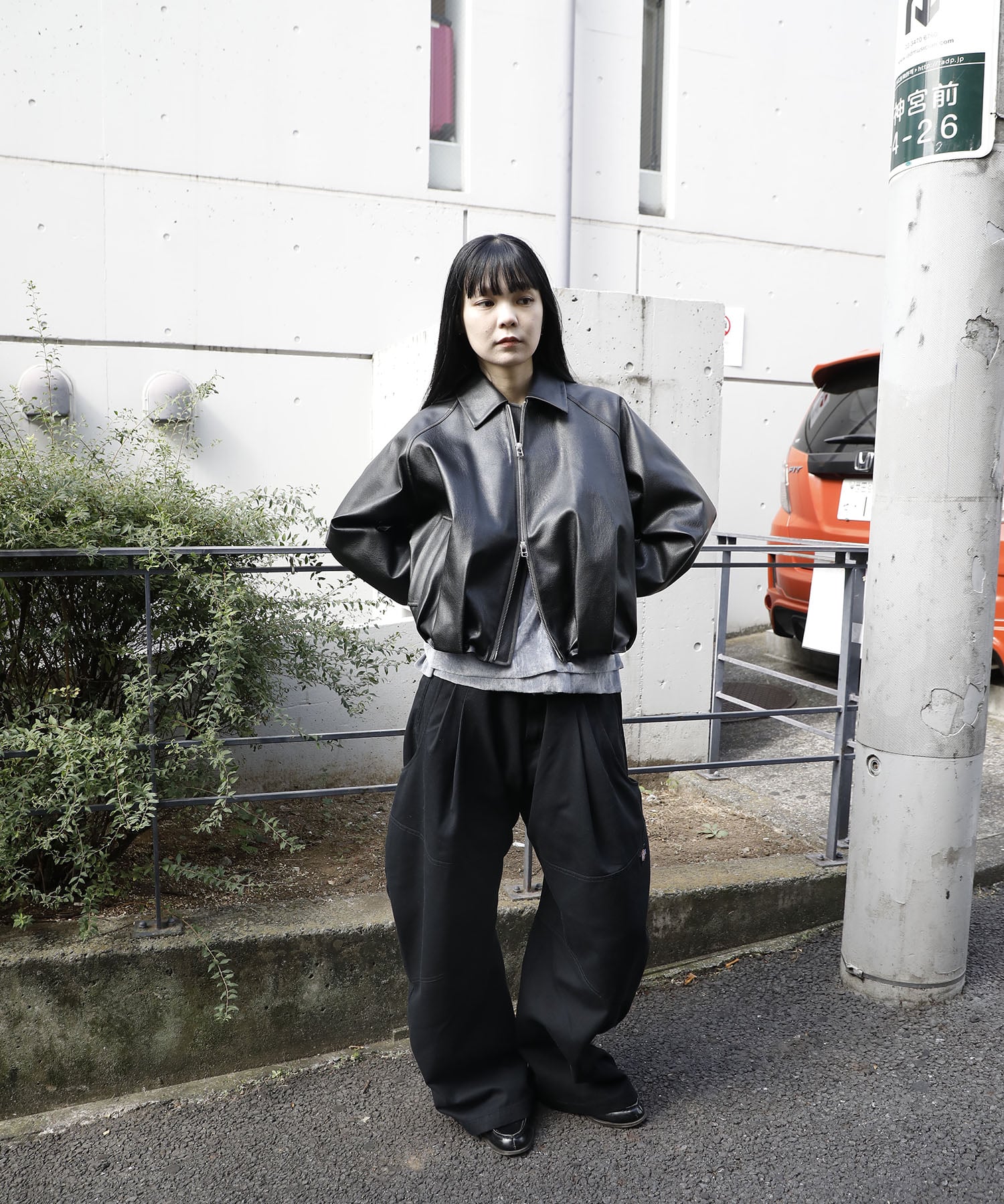 balloon blouson vintage faux leather CONZ