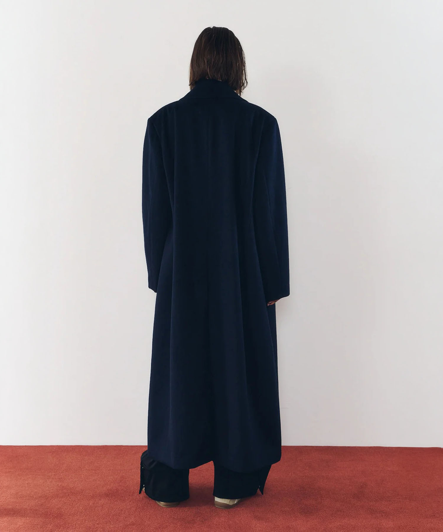 single-breasted long coat/navy Knuth Marf