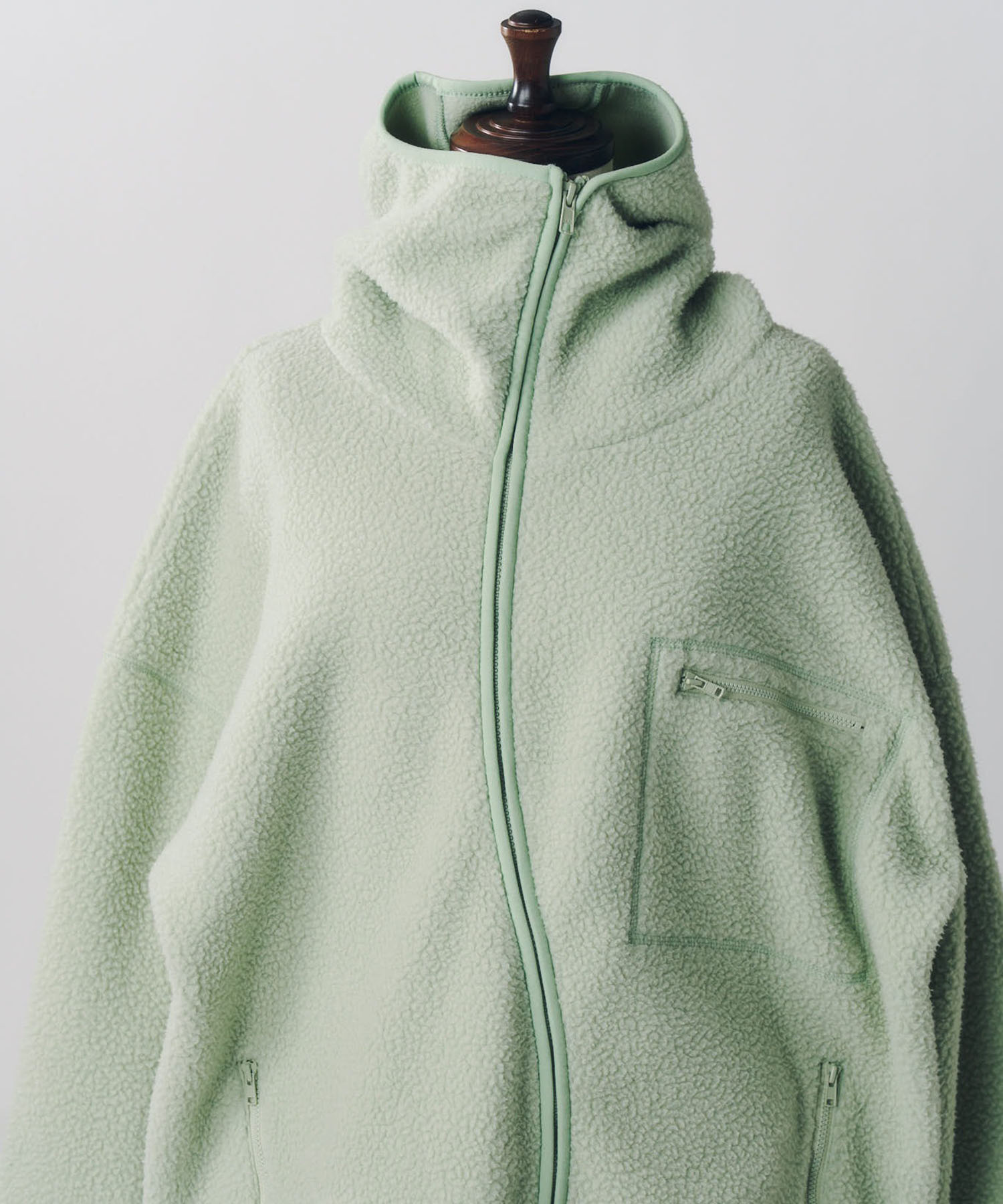 curved zip boa hoodie(unisex) Knuth Marf