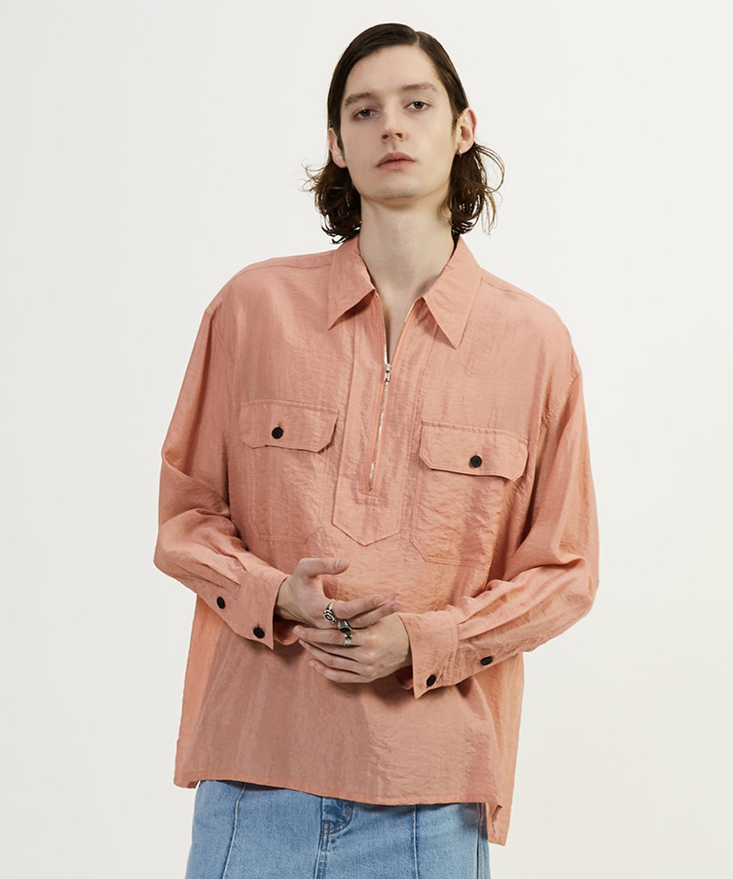 WASHER TAFFTA HALF ZIP SHIRT