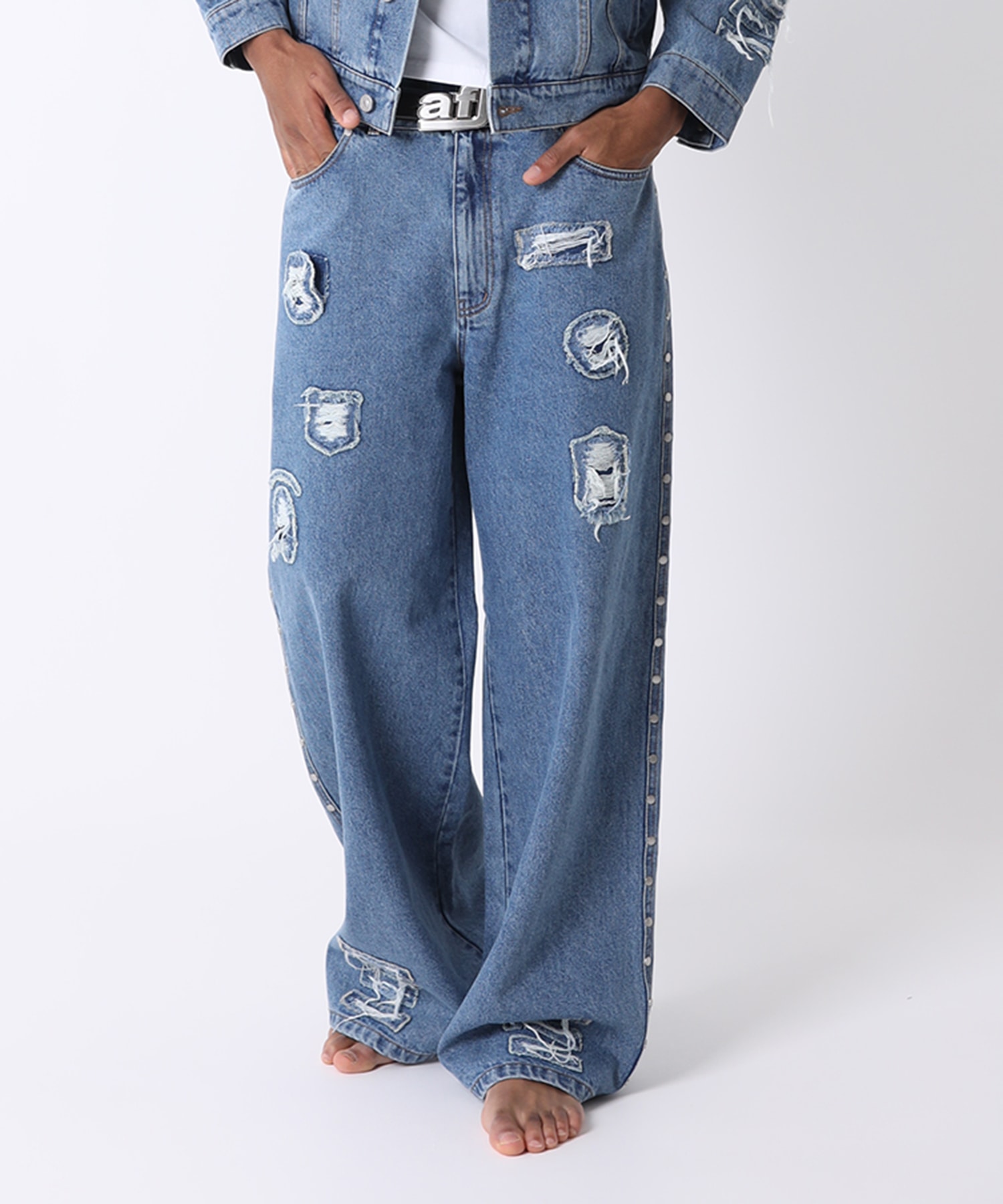 PATCHED DENIM PANTS