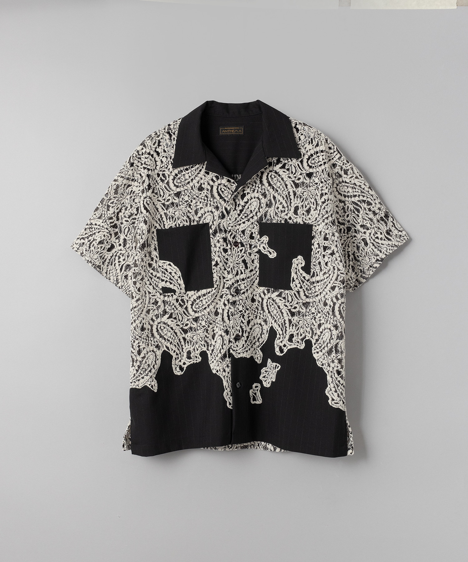 COMBINE EMBROIDERY OPEN COLLAR SHIRTS