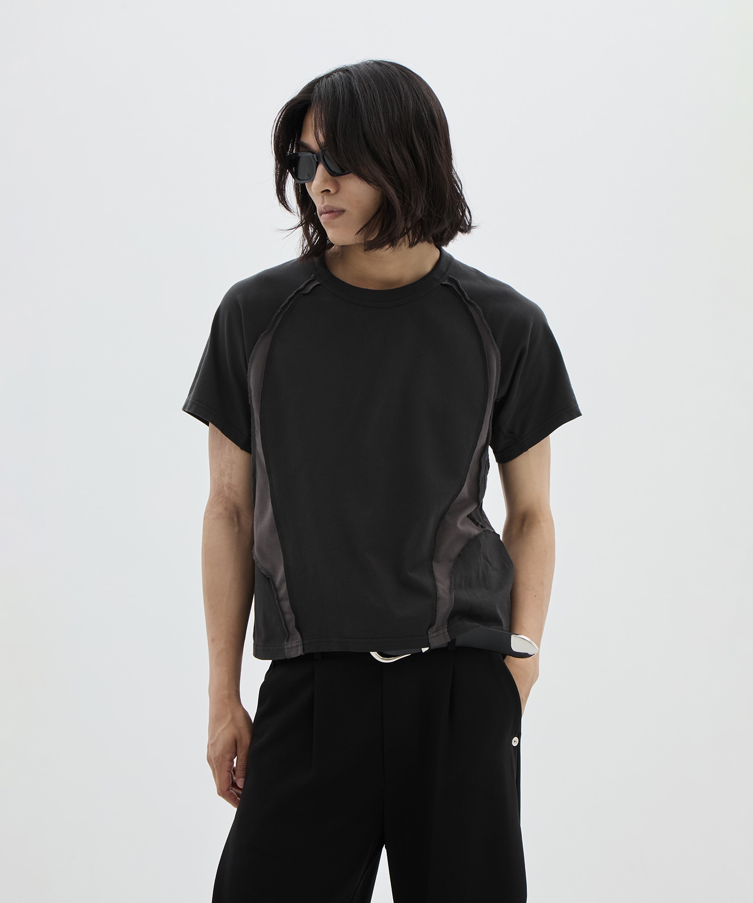 別注 PANELED HALF SLEEVE T-SHIRT