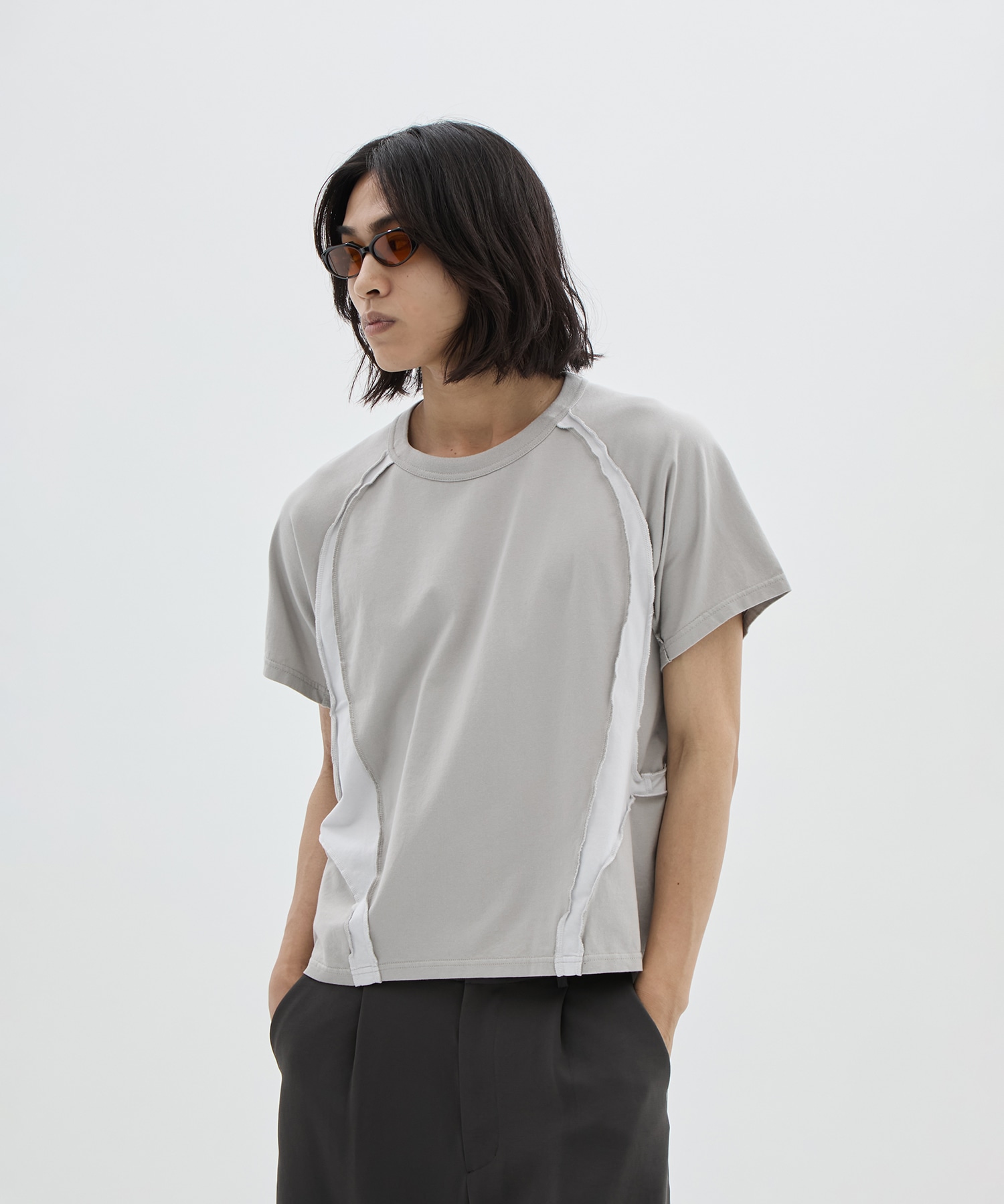 別注 PANELED HALF SLEEVE T-SHIRT