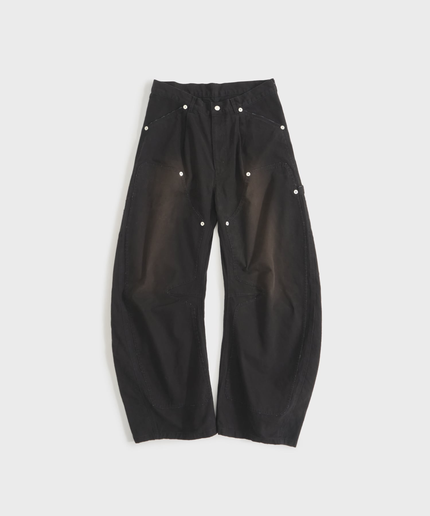DUCK DOUBLE KNEE CURVED LEG PANTS
