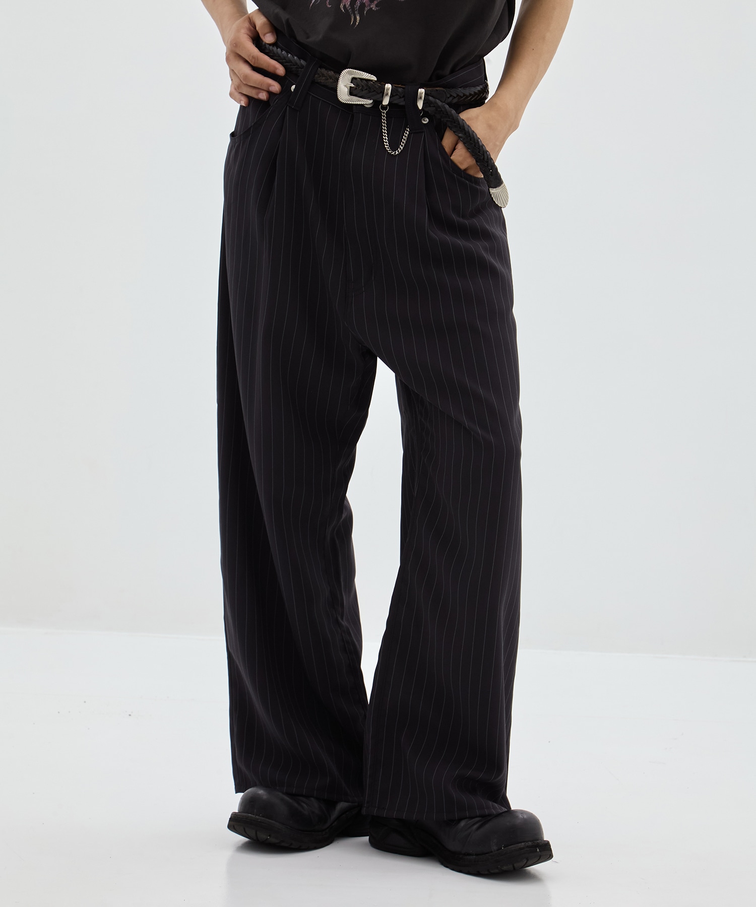 別注 WIDE ONE TUCK STRAIGHT SLACKS