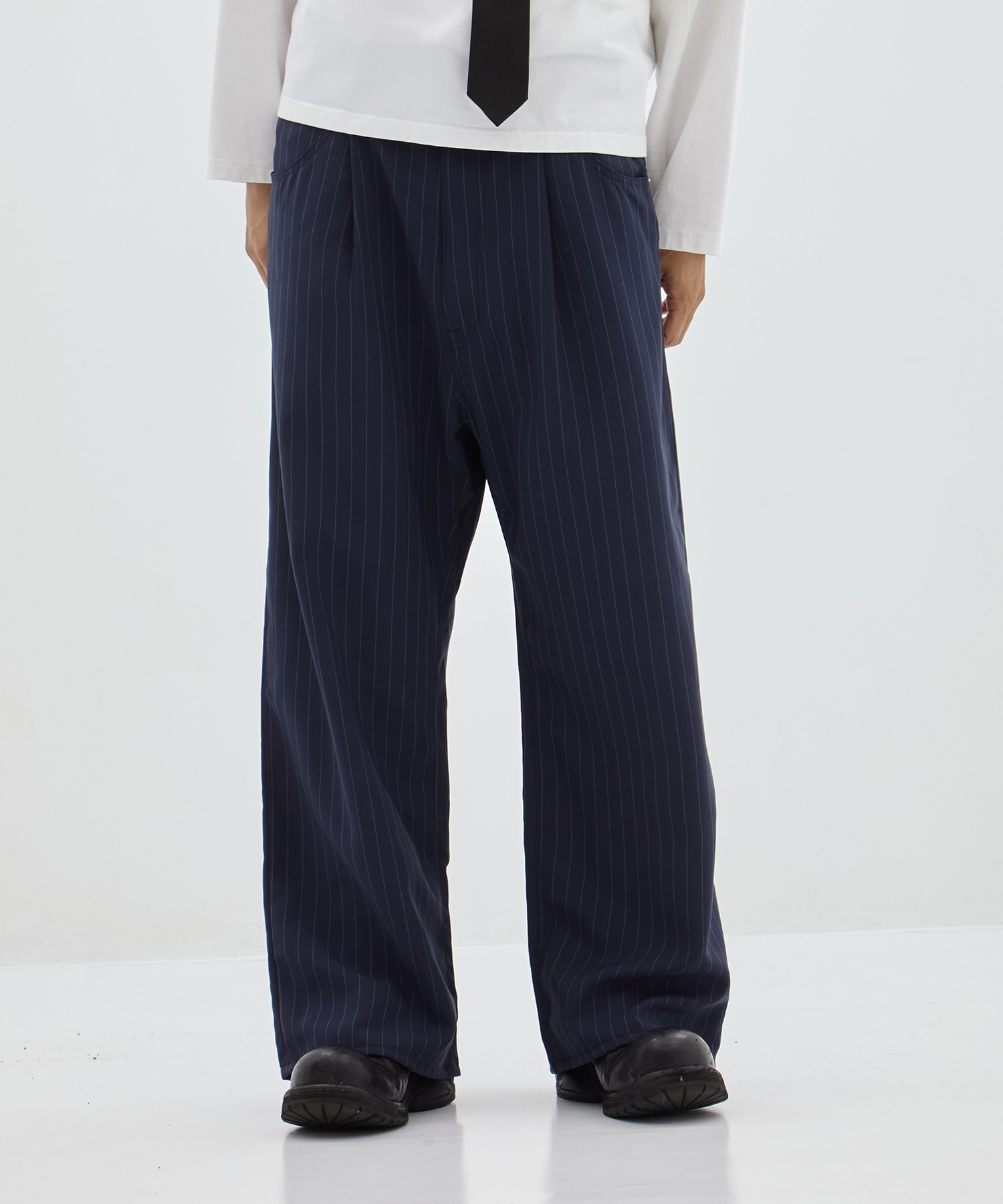 別注 WIDE ONE TUCK STRAIGHT SLACKS